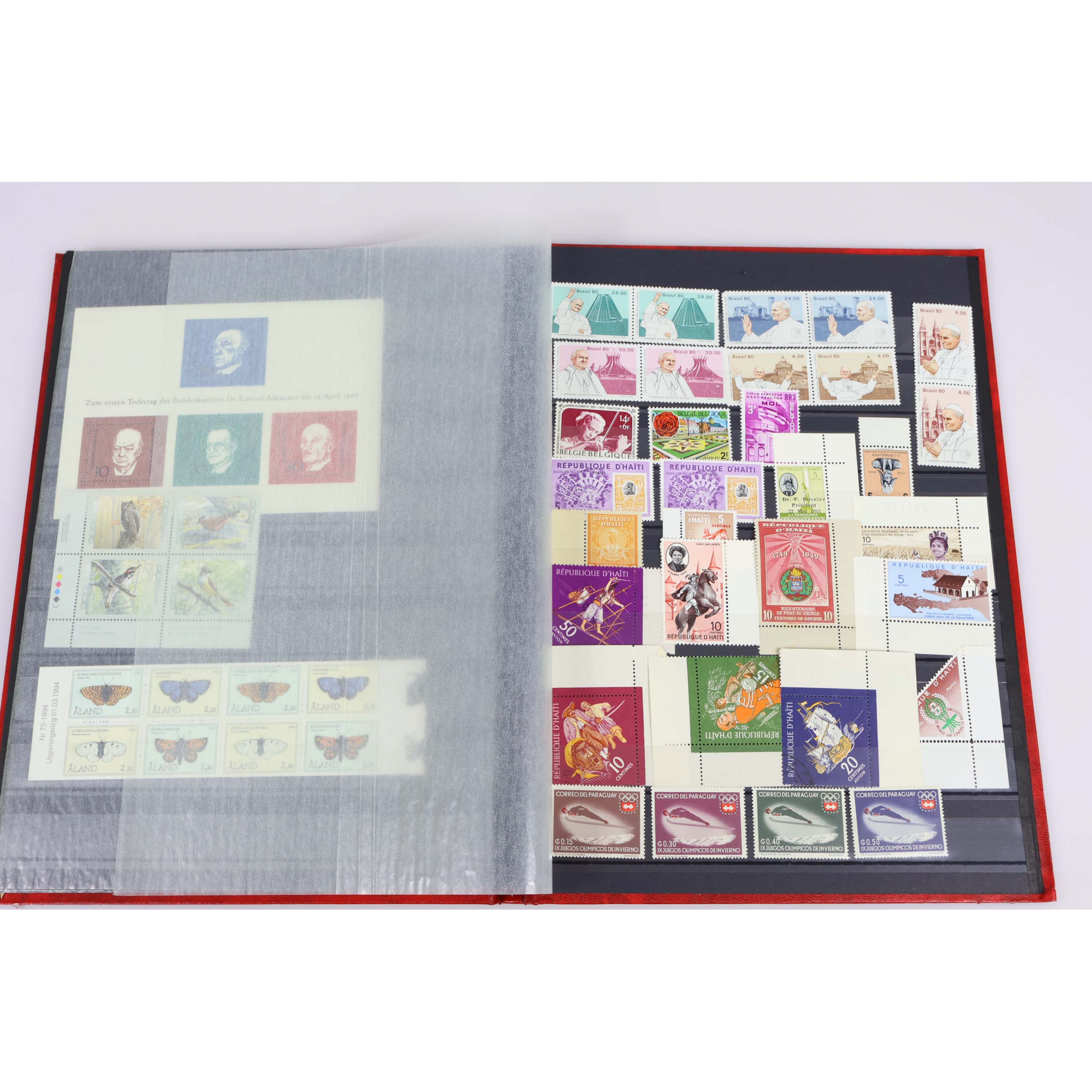 EUROPA, COLLECTION DE TIMBRES NEUFS AVEC ET SANS CHARNIÈRE DANS ALBUM À BANDES EUROPA, COLLECTION DE TIMBRES NEUFS AVEC ET SANS CHARNIÈRE DANS ALBUM À BANDES