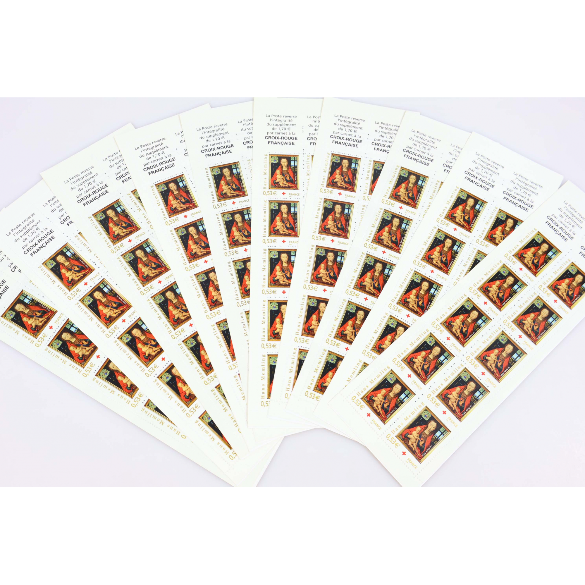 LOT 15 CARNETS CROIX ROUGE BC2054 TIMBRES NEUFS** 0.53€ X 10 FACIALE 79.5€