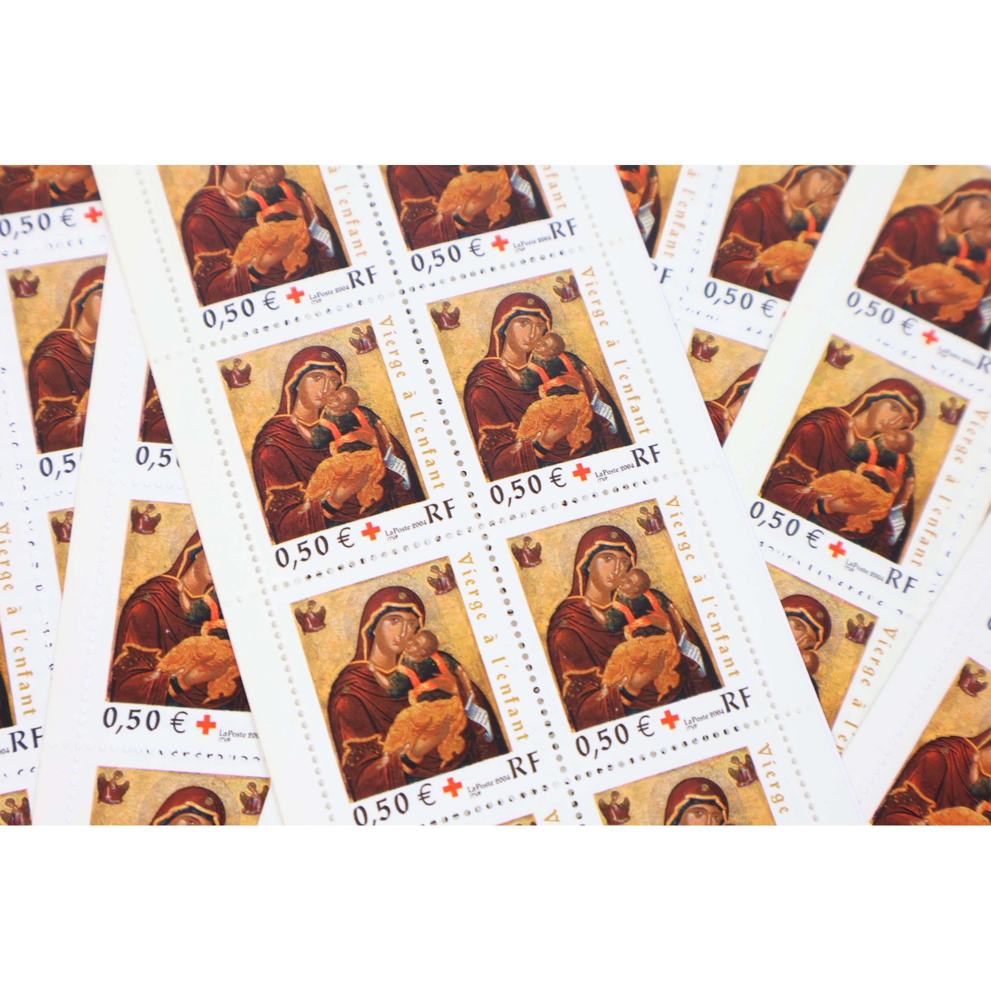 LOT 15 CARNETS CROIX ROUGE BC2053 VIERGE TIMBRES NEUFS** 0.50€ X 10 FACIALE 75€