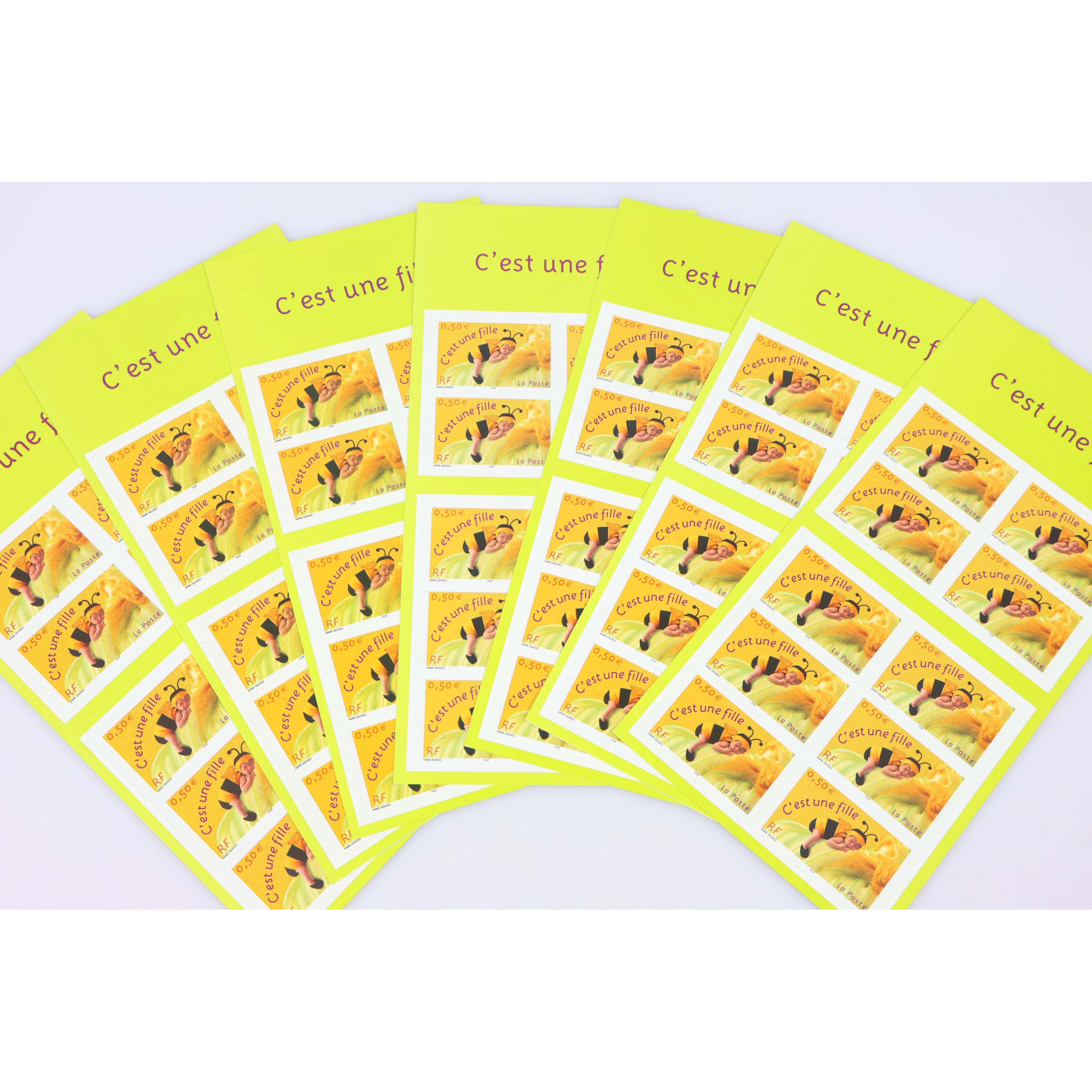 LOT 15 CARNETS AUTOADHÉSIFS BC40 FILLE TIMBRES NEUFS** 0.50€ X 10 FACIALE 75€