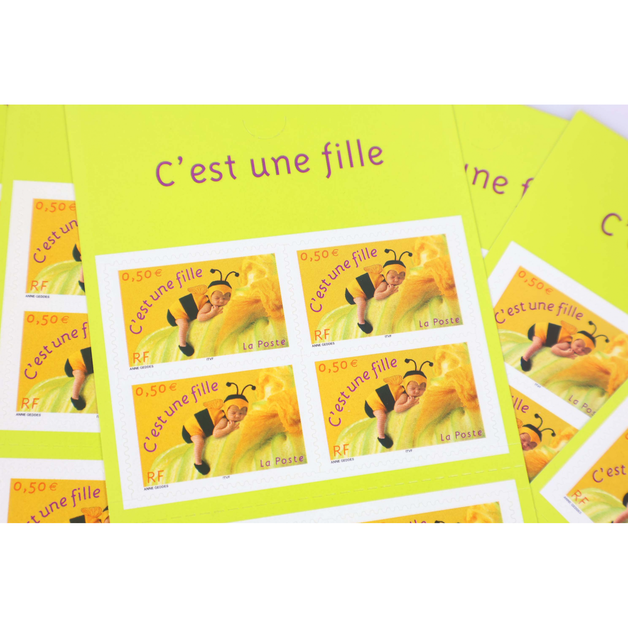 LOT 15 CARNETS AUTOADHÉSIFS BC40 FILLE TIMBRES NEUFS** 0.50€ X 10 FACIALE 75€