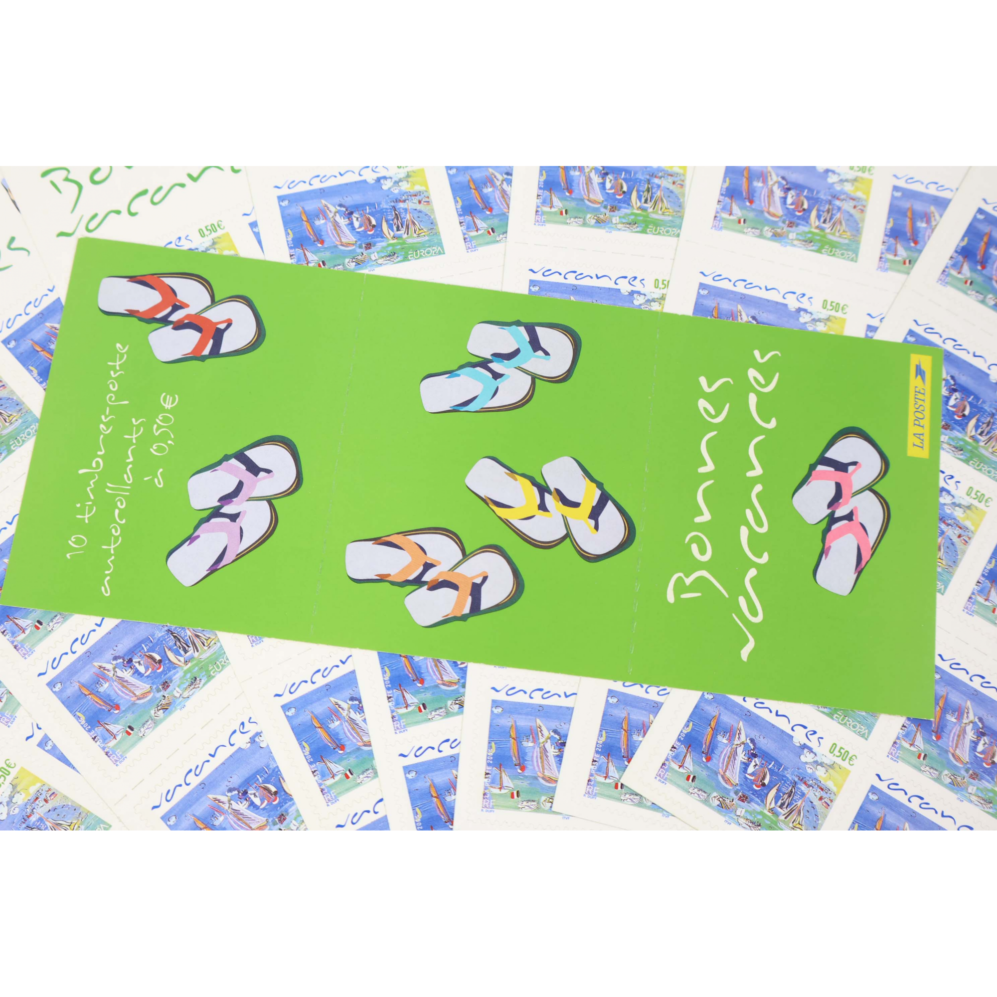 LOT 15 CARNETS AUTOADHÉSIFS BC42 VACANCES TIMBRES NEUFS** 0.50€ X 10 FACIALE 75€