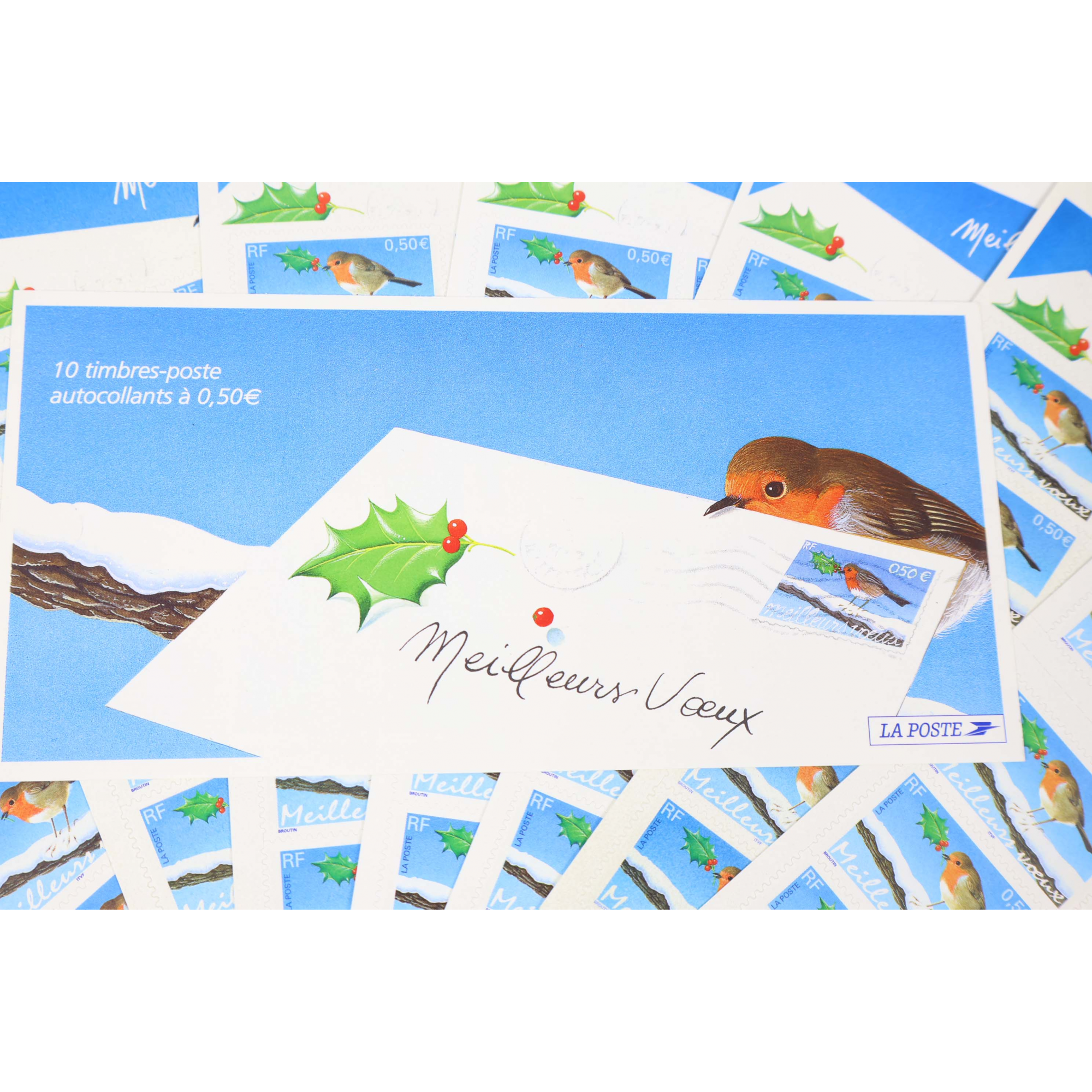 LOT 15 CARNETS AUTOADHÉSIFS BC37 ROUGE GORGE TIMBRES NEUFS 0.50€ X10 FACIALE 75€