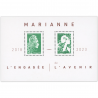 BLOC FEUILLET N°158 TIMBRES FRANCE 2024 MARIANNE ENGAGEE AVENIR 2018/2023 NEUF**