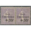 FRANCE, PAIRE DE TIMBRES N° 276 ET 276a VARIÉTÉ, CAISSE D\'AMORTISSEMENT REGOMMÉS