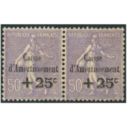 FRANCE, PAIRE DE TIMBRES N° 276 ET 276a VARIÉTÉ, CAISSE D'AMORTISSEMENT REGOMMÉS