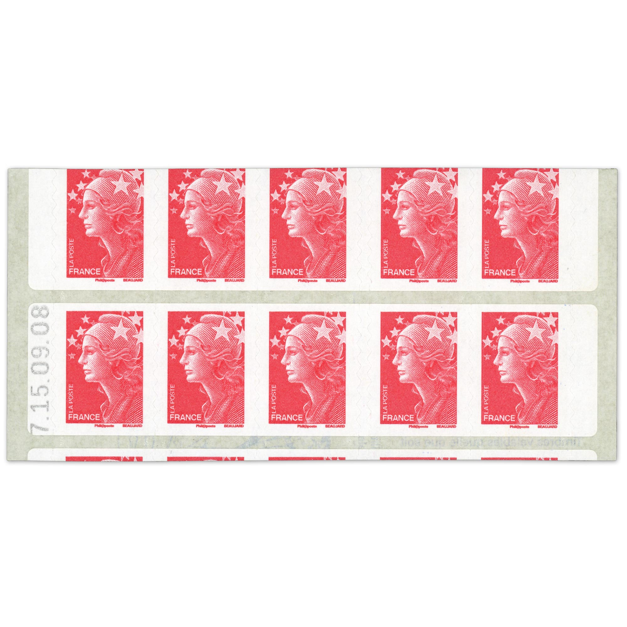 FRANCE CARNET N°4197-C4 TIMBRES AUTOADHÉSIFS VARIÉTÉ DÉCOUPE/COUVERTURE DÉCALÉES