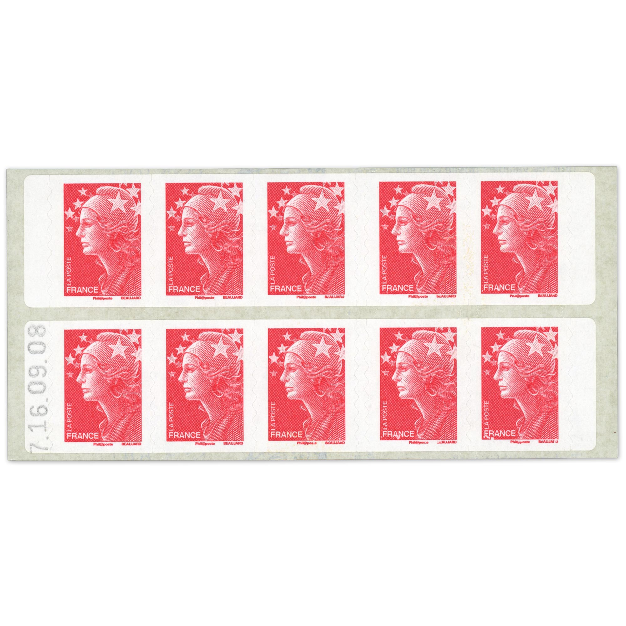 FRANCE CARNET N° 4197-C4 AVEC DATE, TIMBRES AUTOADH VARIÉTÉ COUVERTURE DÉCALÉE