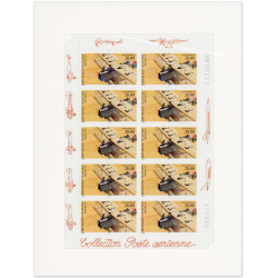 PA N°_61 BIPLAN BREGUET XIV 1997 FEUILLE COLLECTOR 10 timbres