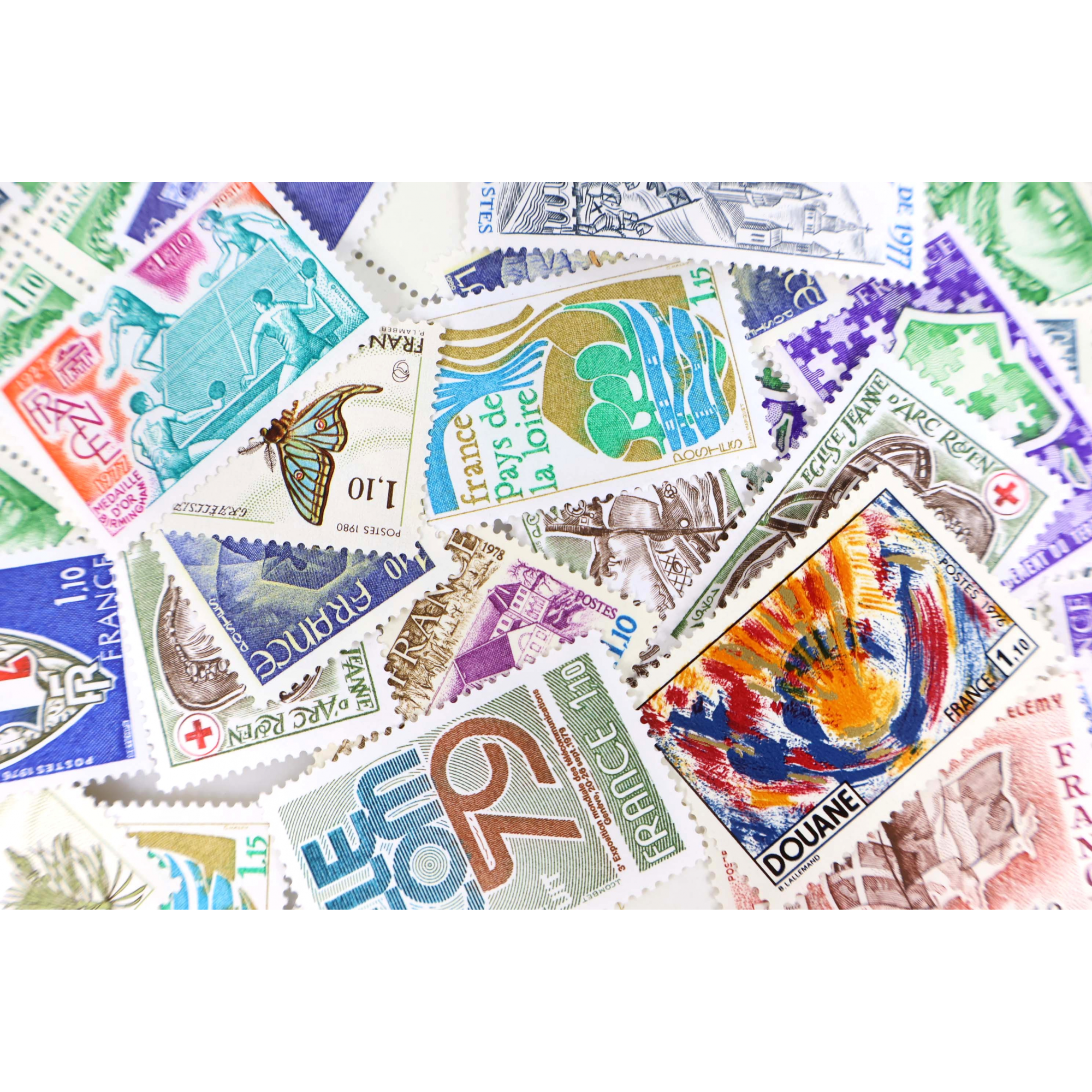 LOT DE 300 TIMBRES FRANCE NEUFS AFFRANCHISSEMENT 1,10 FRANCS, SOUS FACIALE