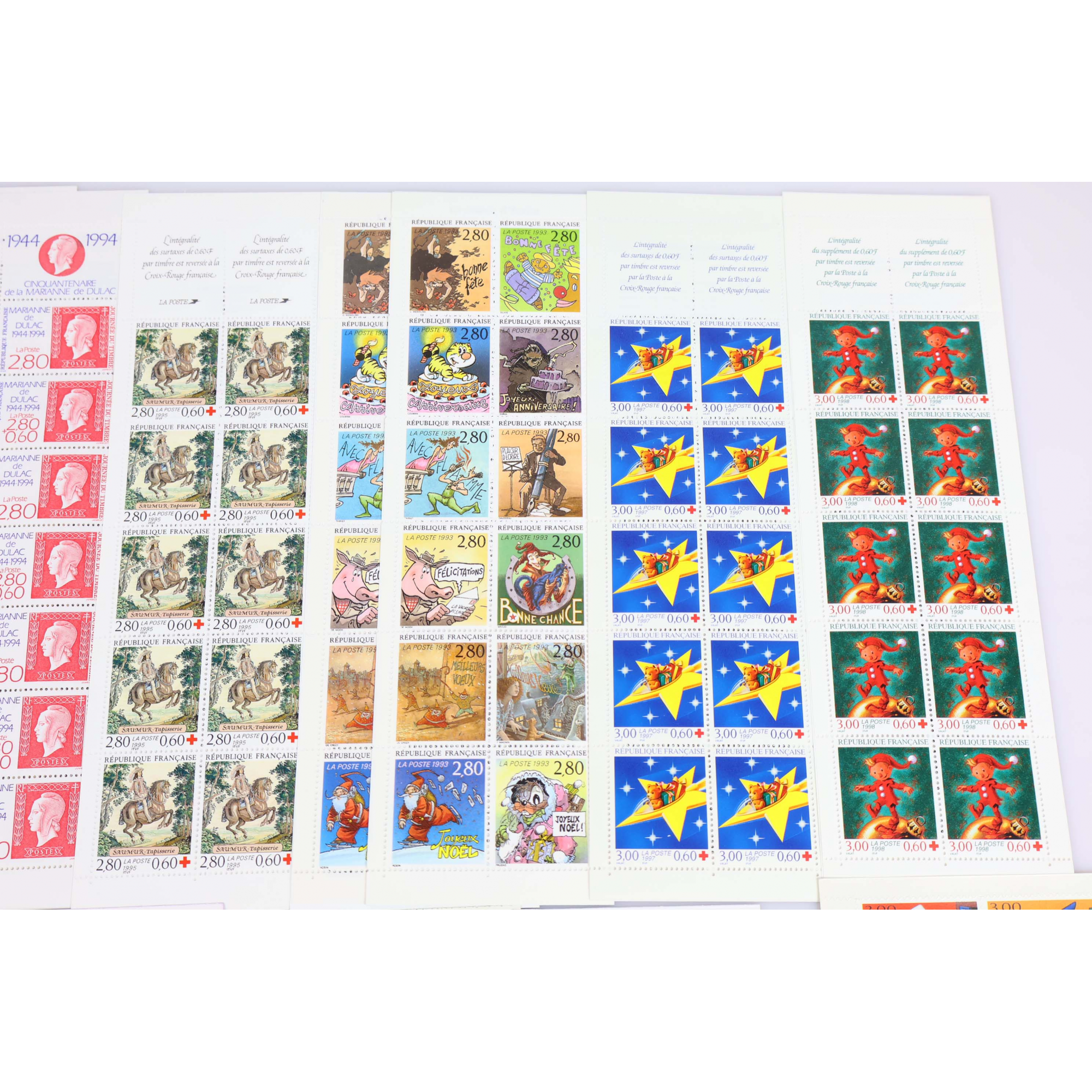 LOT TIMBRES EN FRANCS POUR AFFRANCHIR, VRAC/CARNETS NEUFS, VALEUR FACIALE 100€