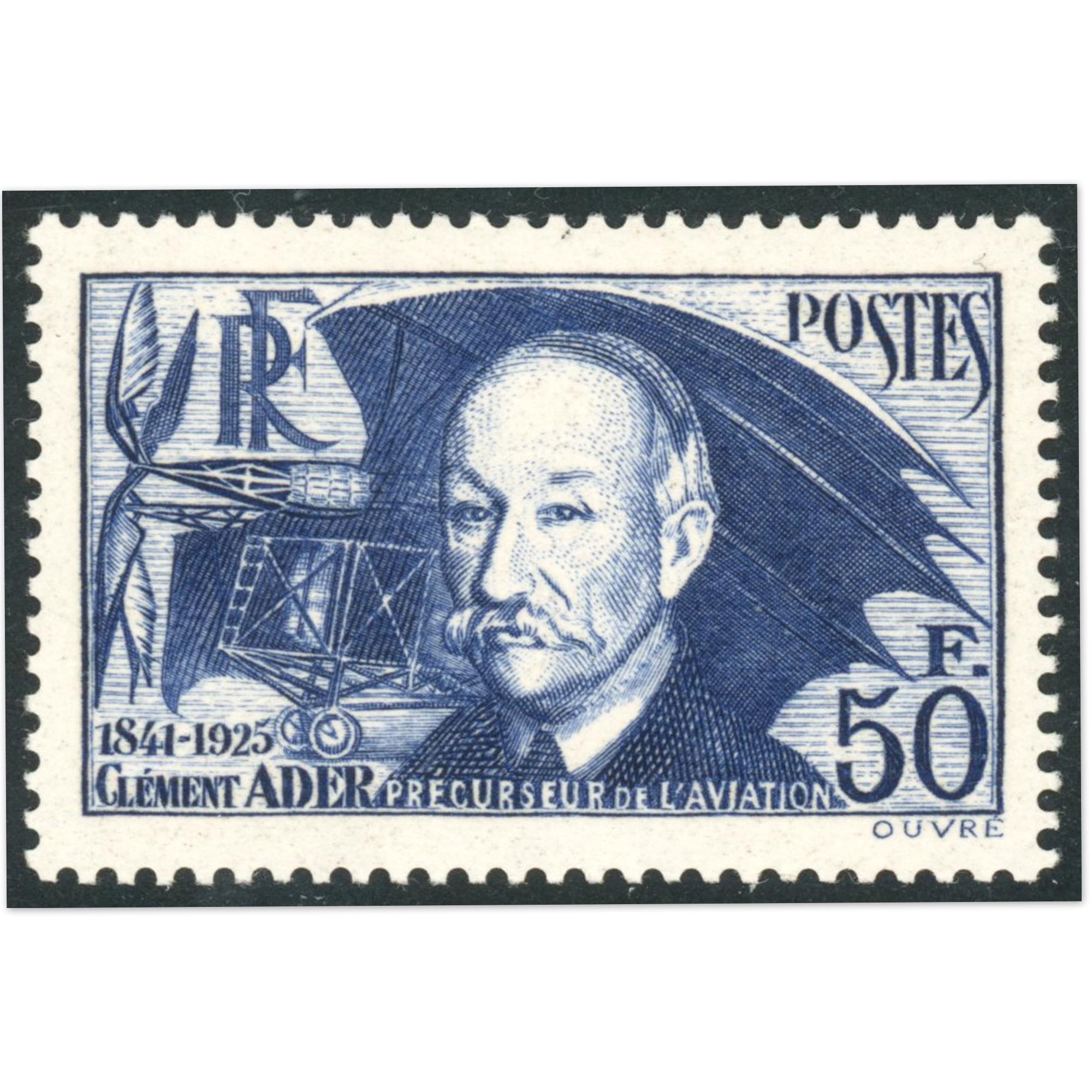 FRANCE TIMBRE 1938 YVERT 398a "ADER 50Fr PAPIER ÉPAIS" NEUF** TTB COTE 190€