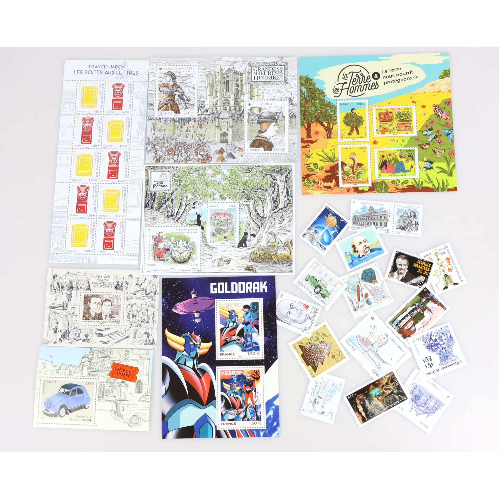 TIMBRES POSTE FRANCE ANNEE 2021 TIMBRES ET BLOCS-FEUILLETS NEUFS** FACIALE 57€