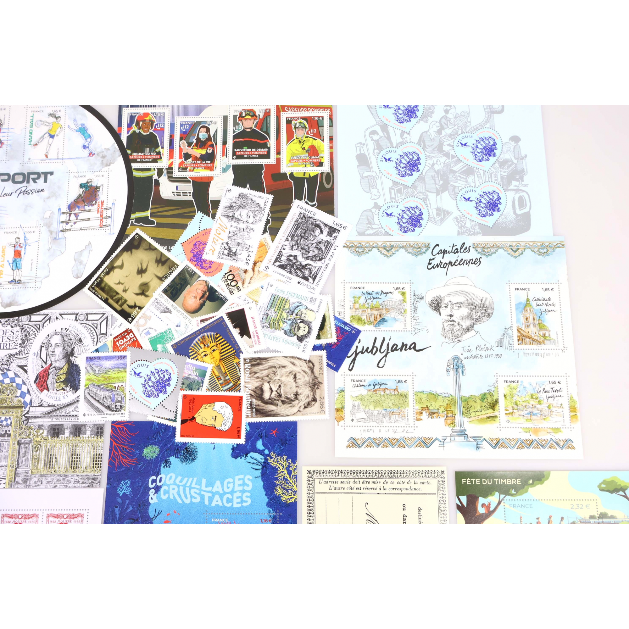 TIMBRES POSTE FRANCE ANNÉE 2022 TIMBRES ET BLOCS-FEUILLETS NEUFS** FACIALE 94€