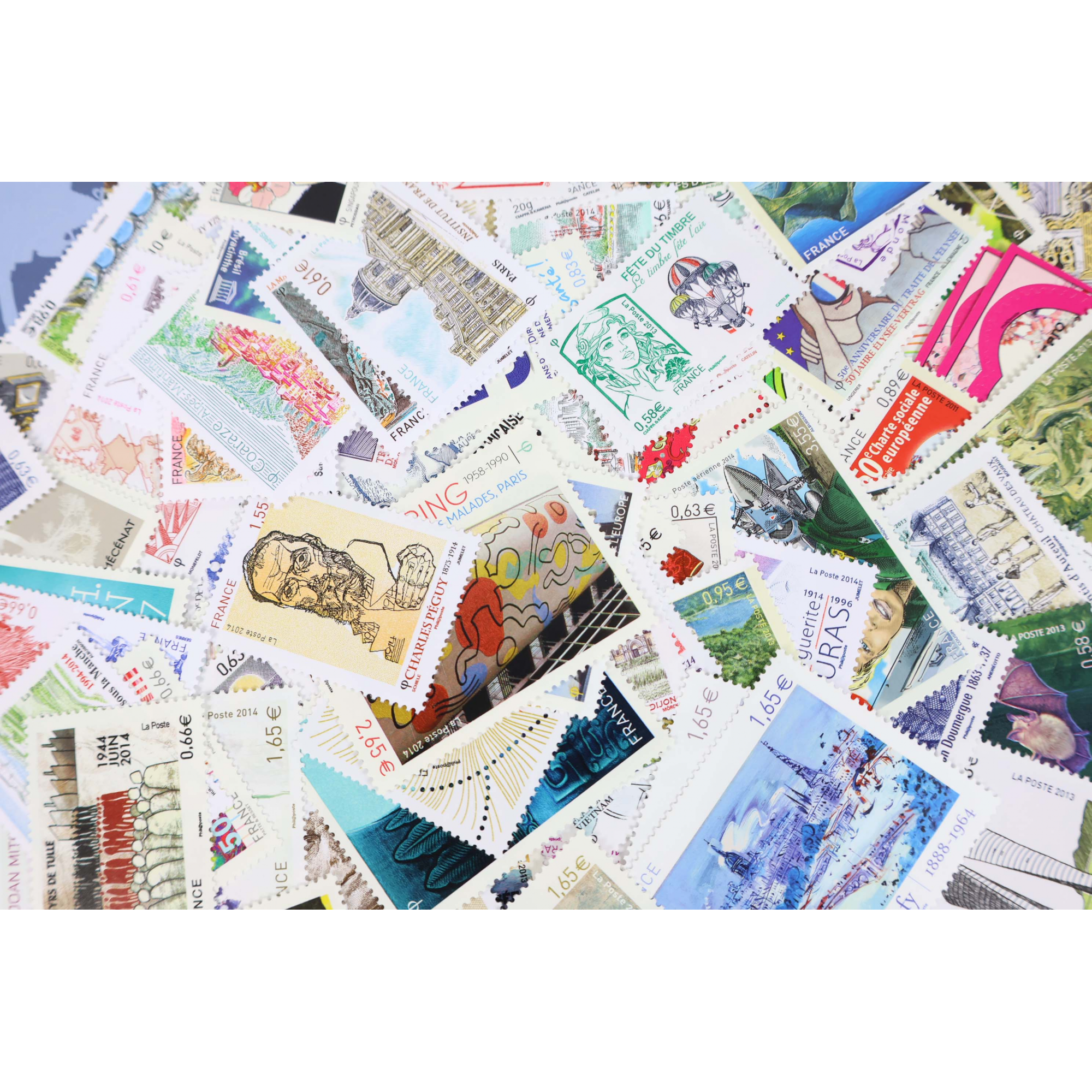 LOT DE TIMBRES ET BLOCS DE FRANCE DE 2011 A 2014 FACIALE ELEVEE TIMBRES NEUFS**