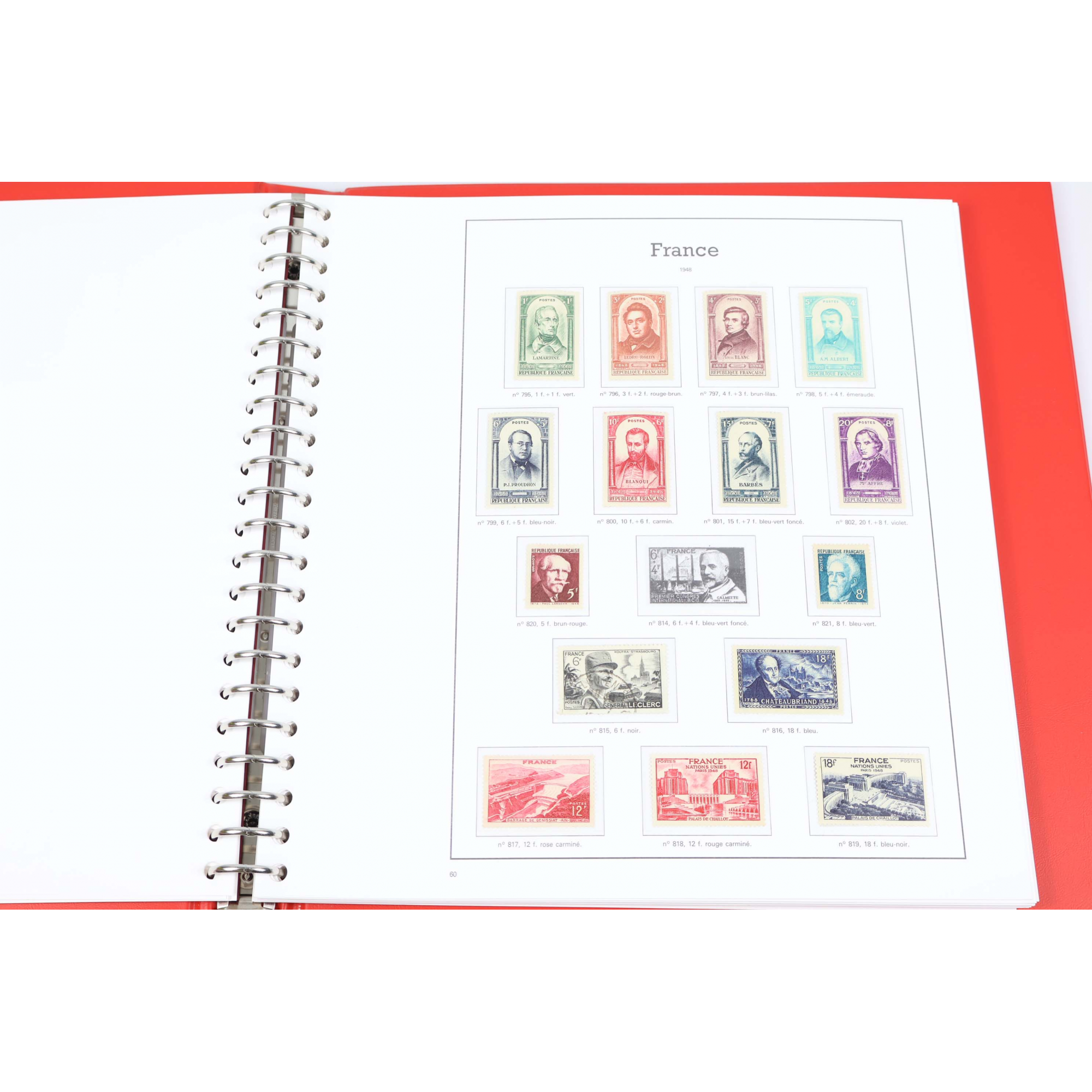 CLASSEUR HAUT DE GAMME YT 1945 À 1959 PAGINATION COMPLÈTE AVEC TIMBRES