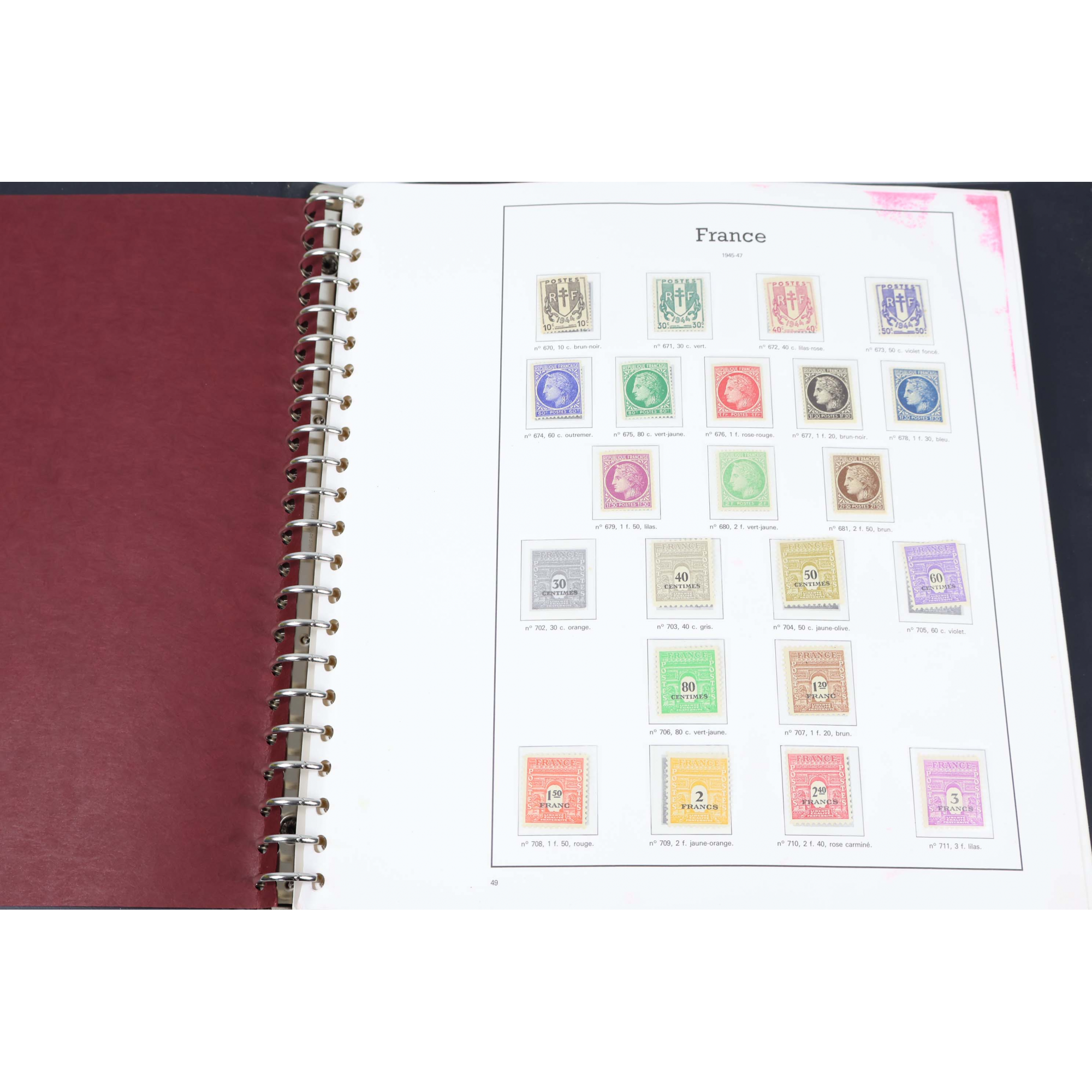 COLLECTION DE FRANCE DE 1945 À 1959 TIMBRES NEUFS, HUMIDITÉ PRÉSENTE, PRIX BAS