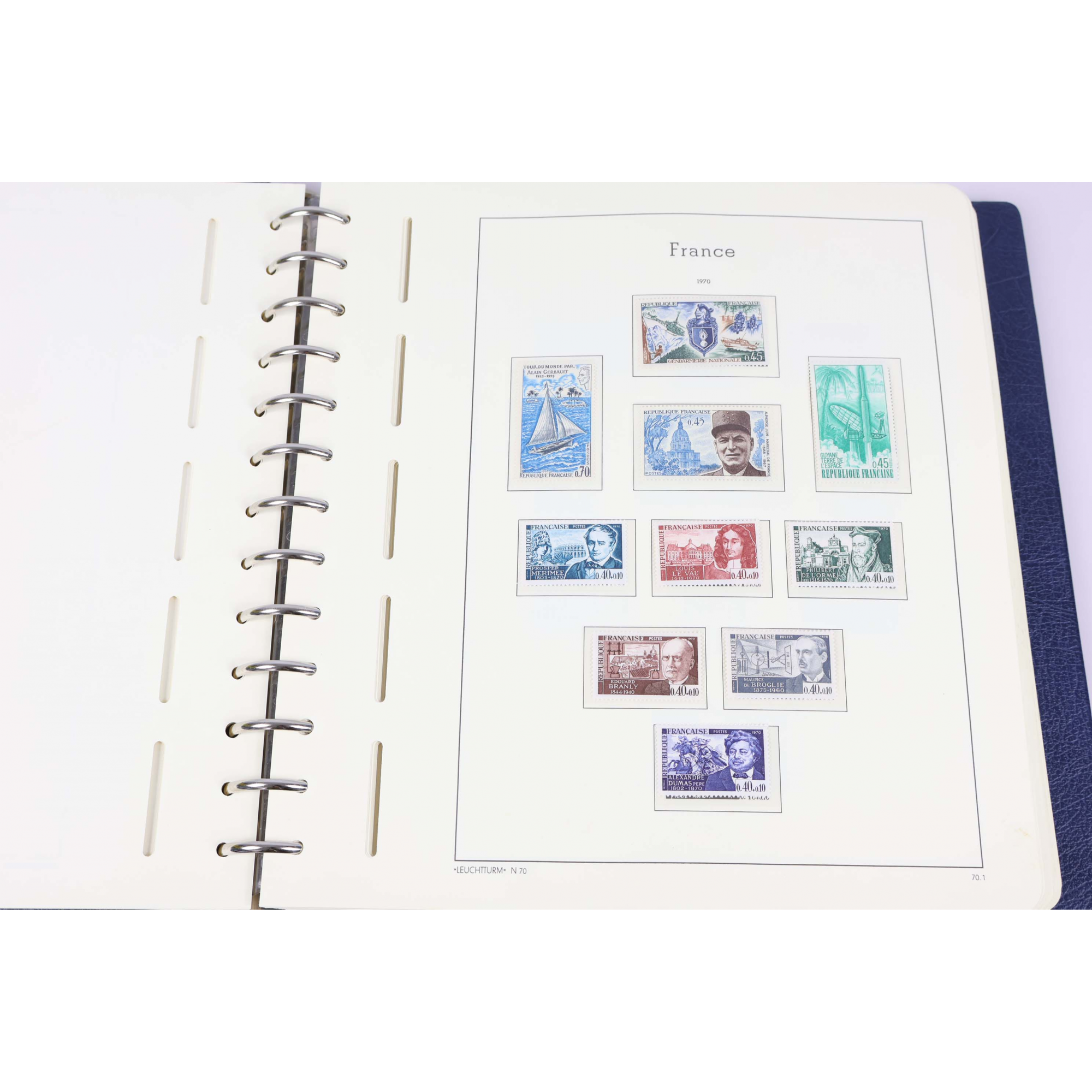 FRANCE, COLLECTION DE TIMBRES DE 1970 À 1985 NEUFS** DANS UN ALBUM LEUCHTTURM