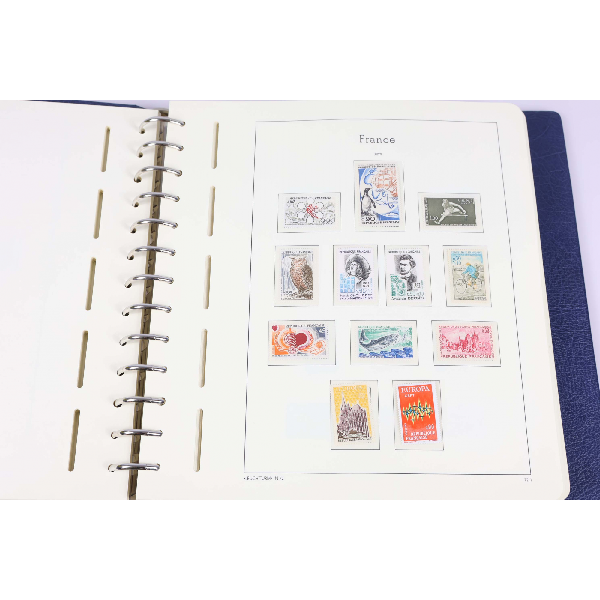 FRANCE, COLLECTION DE TIMBRES DE 1970 À 1985 NEUFS** DANS UN ALBUM LEUCHTTURM