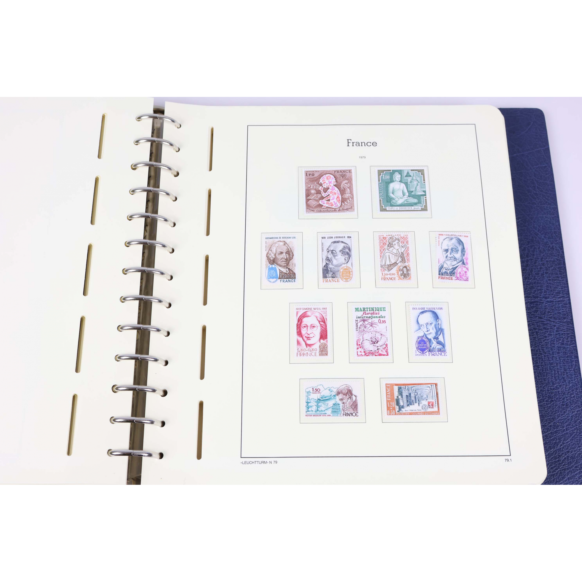 FRANCE, COLLECTION DE TIMBRES DE 1970 À 1985 NEUFS** DANS UN ALBUM LEUCHTTURM