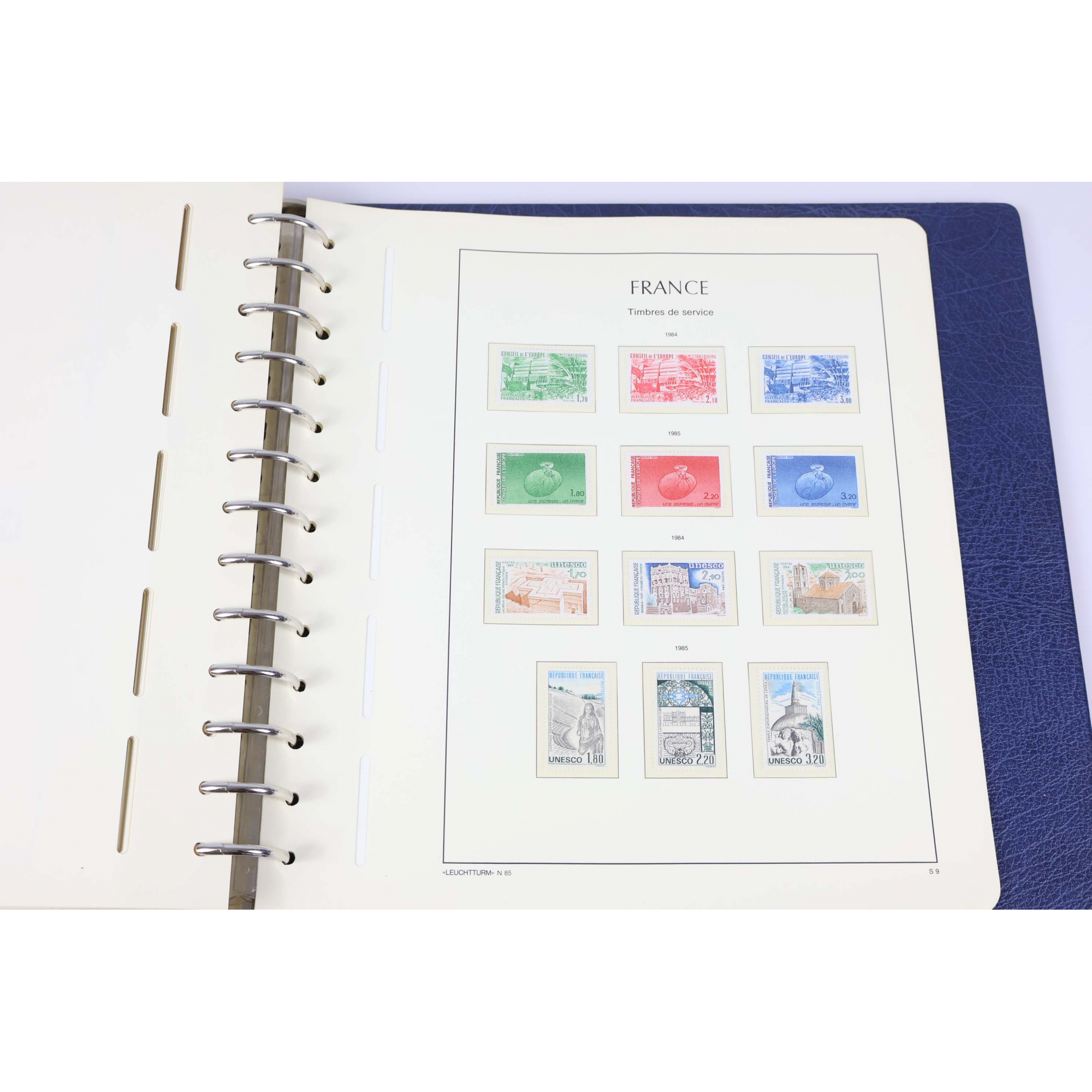 FRANCE, COLLECTION DE TIMBRES DE 1970 À 1985 NEUFS** DANS UN ALBUM LEUCHTTURM