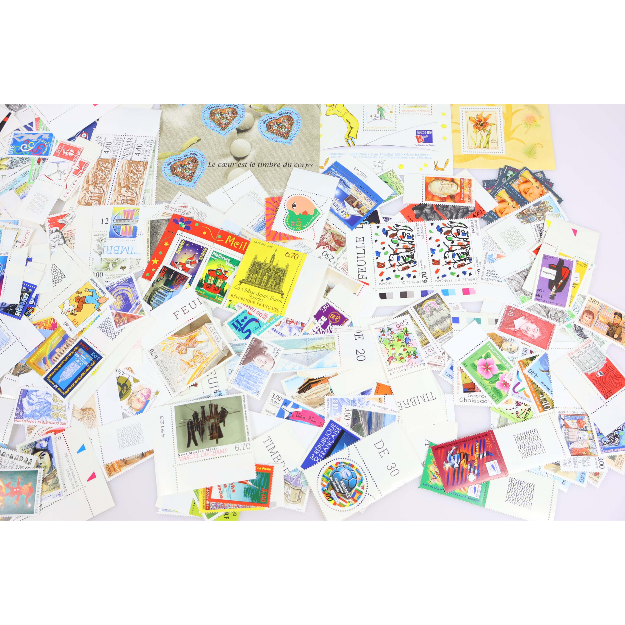 LOT EN FRANCS TIMBRES DE FRANCE BLOCS CARNETS FACIALE 2000 FRANCS TIMBRES NEUFS