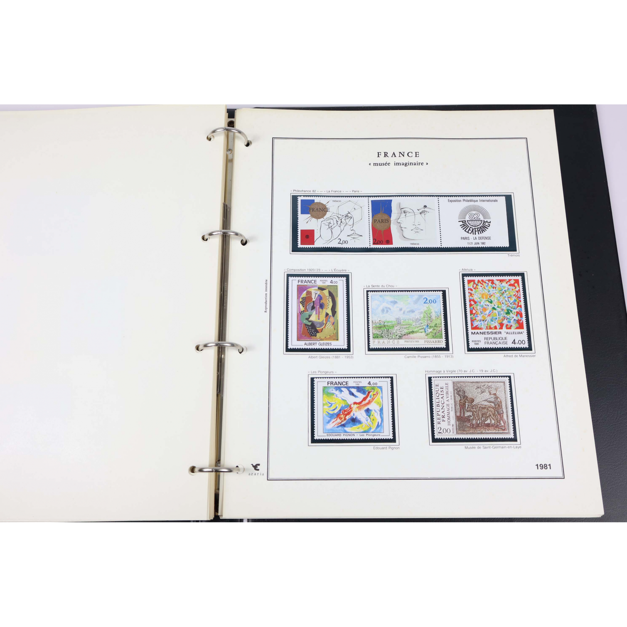 COLLECTION FRANCE MUSÉE IMAGINAIRE POSTE TIMBRES NEUFS CLASSEUR LUXE AZARIA