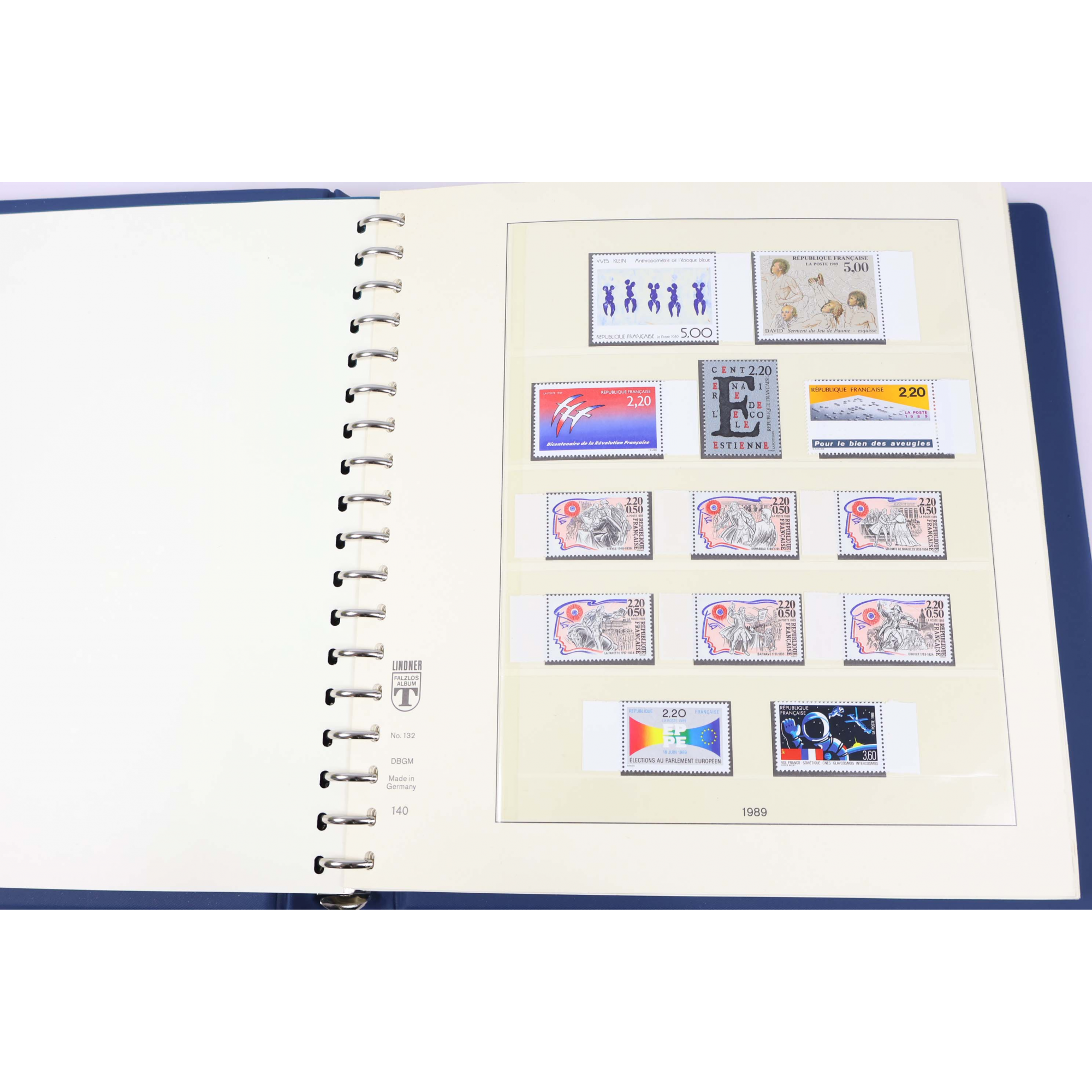 COLLECTION DE TIMBRES DE FRANCE NEUFS** ANNÉES 1989 A 1995 CLASSEUR LUXE LINDNER