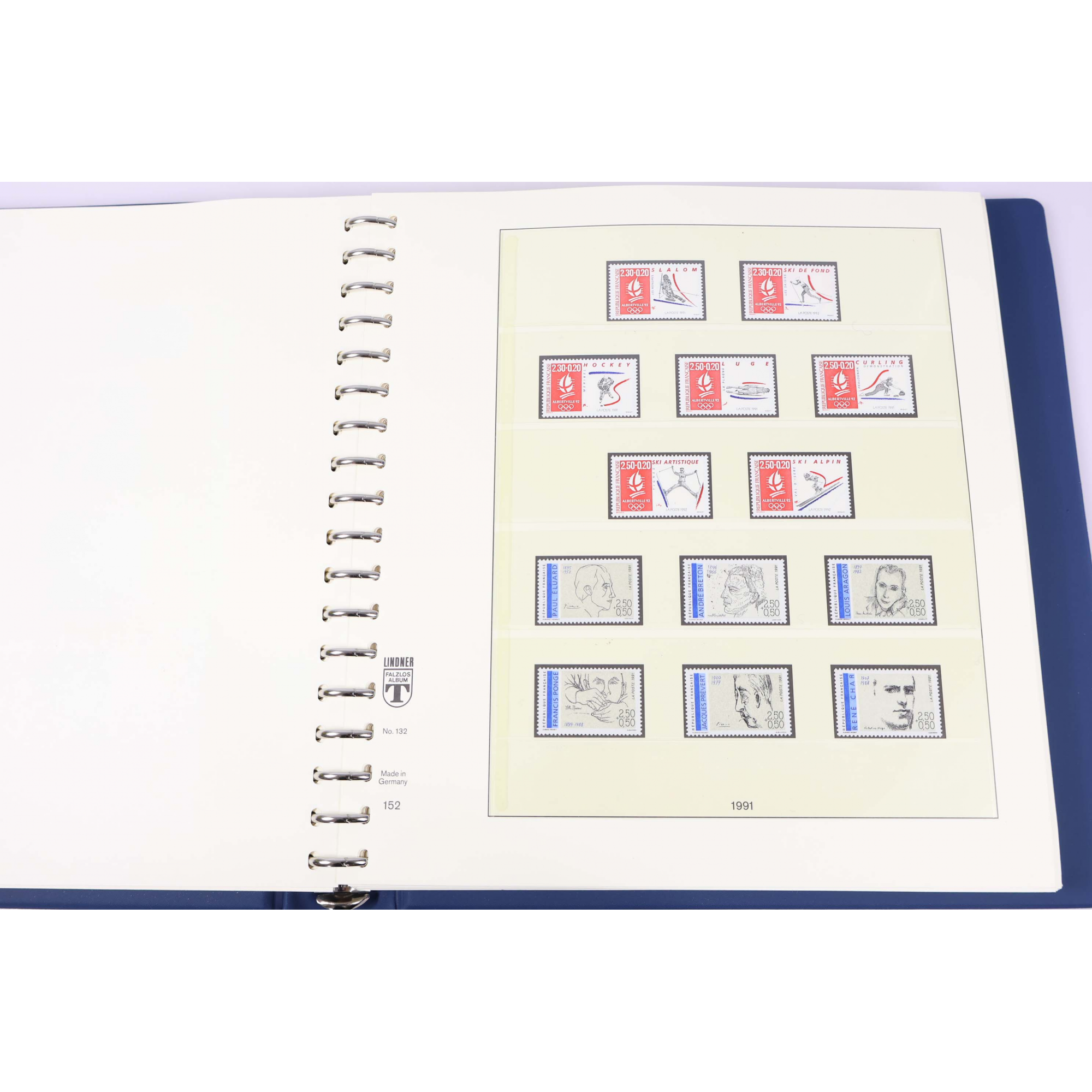 COLLECTION DE TIMBRES DE FRANCE NEUFS** ANNÉES 1989 A 1995 CLASSEUR LUXE LINDNER