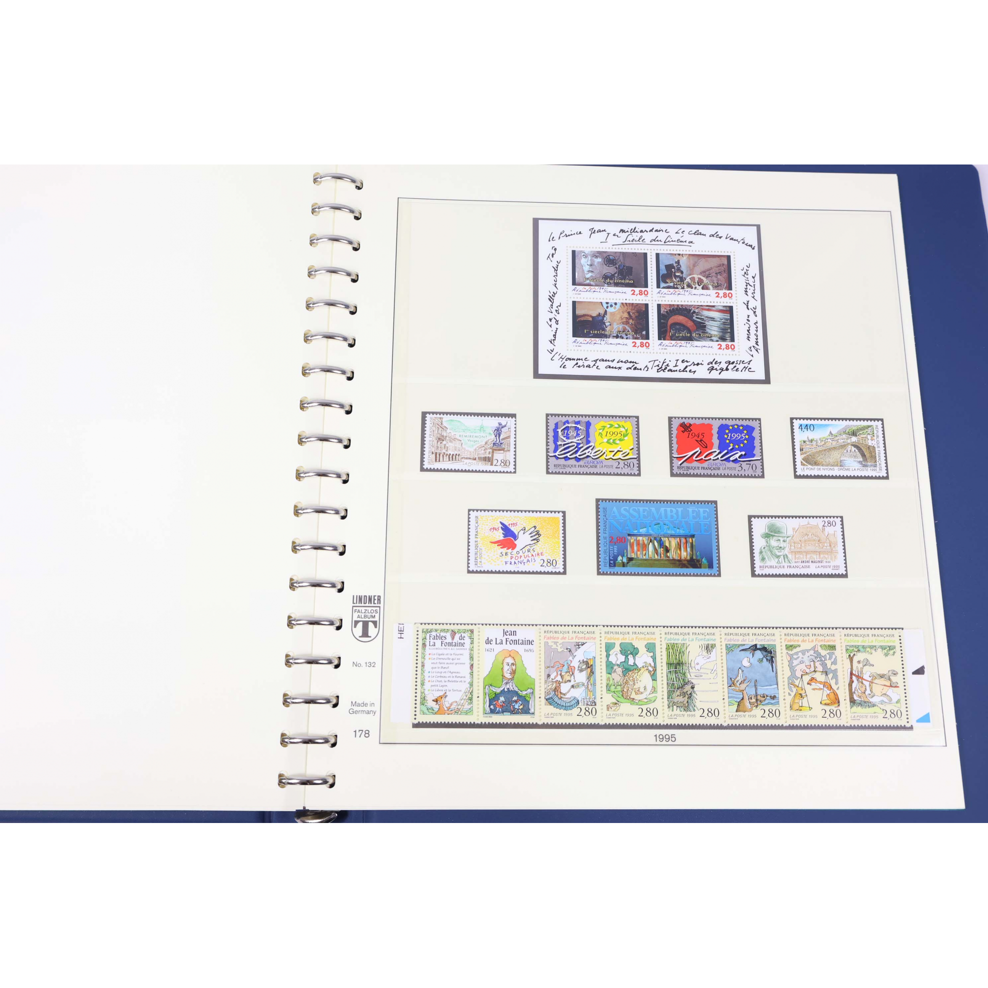 COLLECTION DE TIMBRES DE FRANCE NEUFS** ANNÉES 1989 A 1995 CLASSEUR LUXE LINDNER