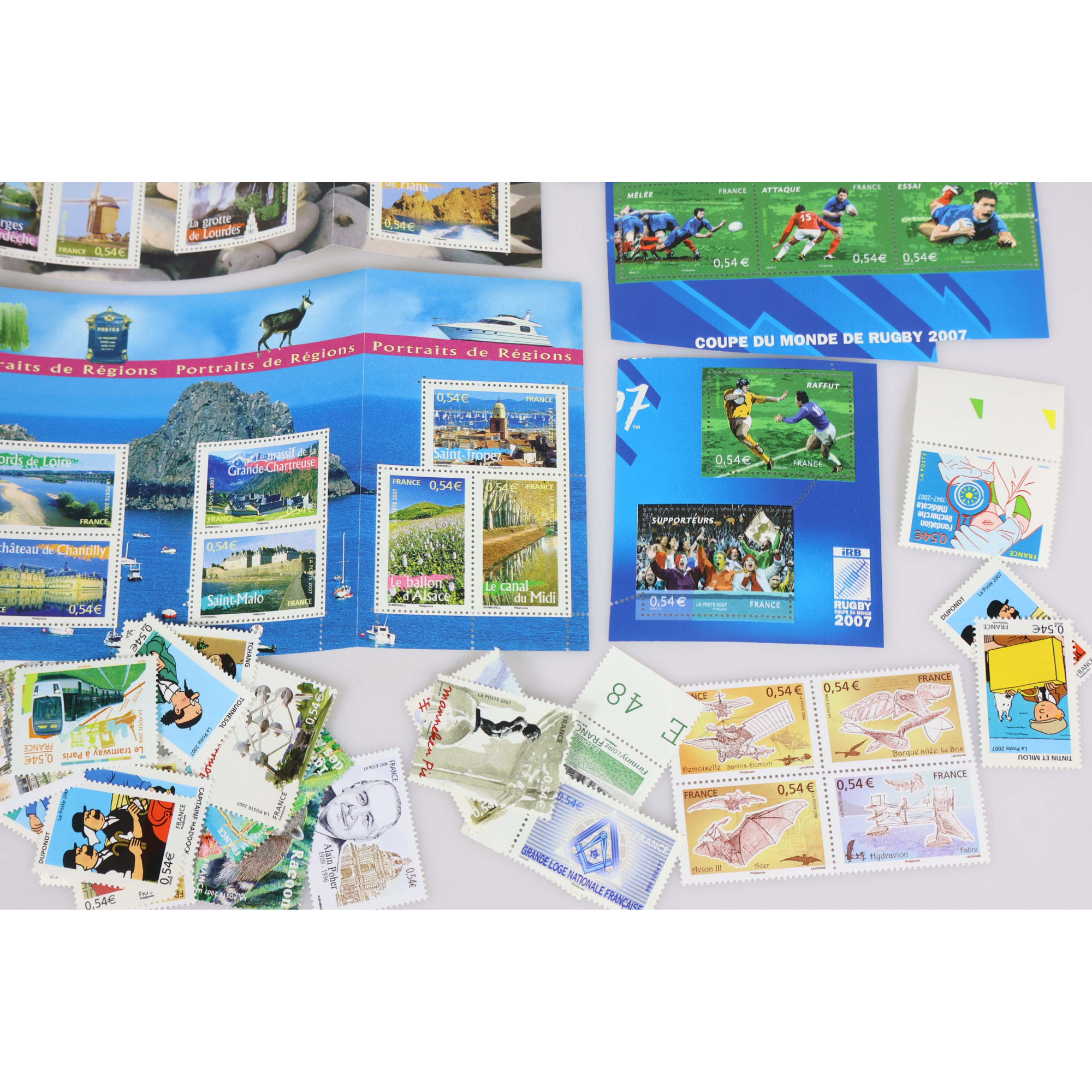 LOT DE 100 TIMBRES A 0.54€ EN BLOCS ET TIMBRES-POSTES NEUFS FACIALE 54€