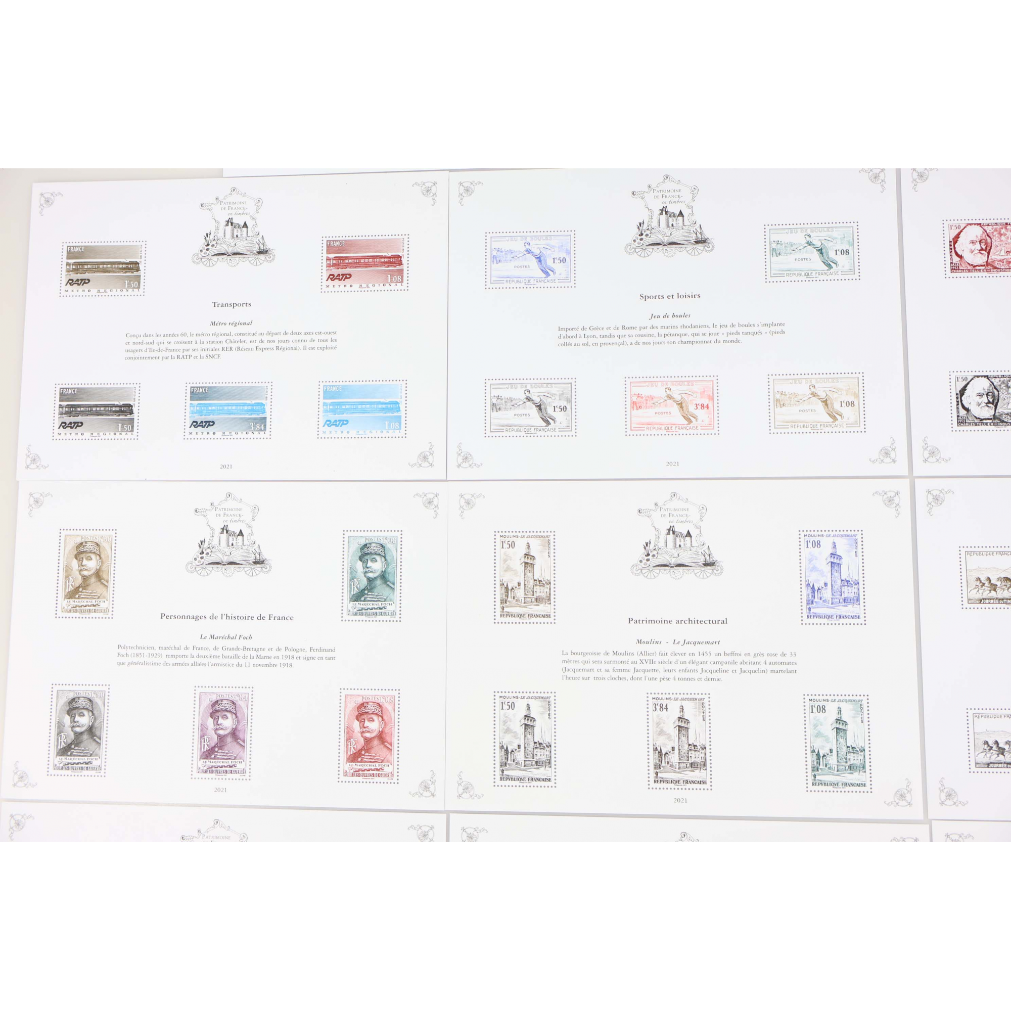 PATRIMOINE DE FRANCE TRÉSORS DE LA PHILATÉLIE SÉRIE COMPLÈTE DE 11 BLOCS DE 2021