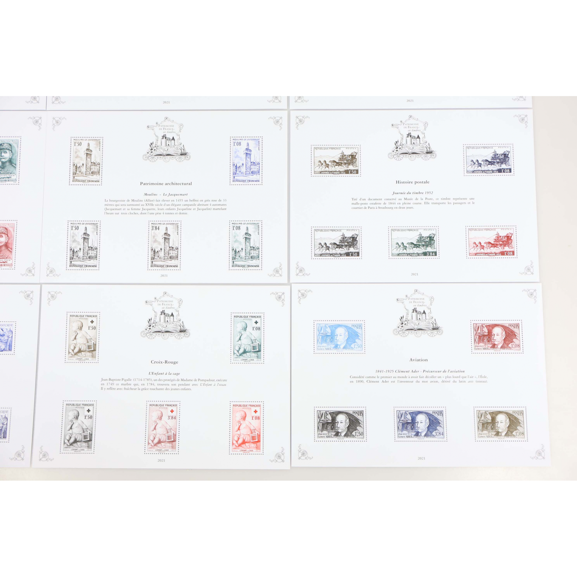 PATRIMOINE DE FRANCE TRÉSORS DE LA PHILATÉLIE SÉRIE COMPLÈTE DE 11 BLOCS DE 2021
