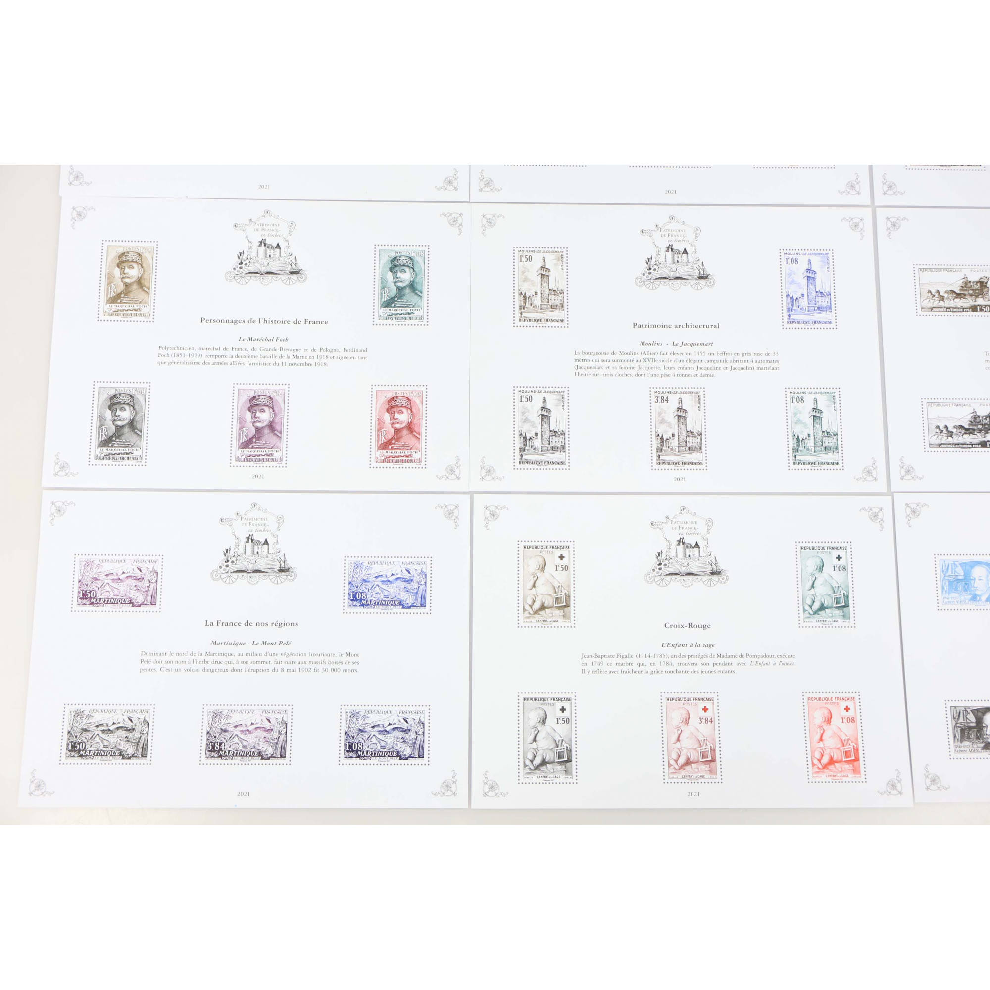 PATRIMOINE DE FRANCE TRÉSORS DE LA PHILATÉLIE SÉRIE COMPLÈTE DE 11 BLOCS DE 2021