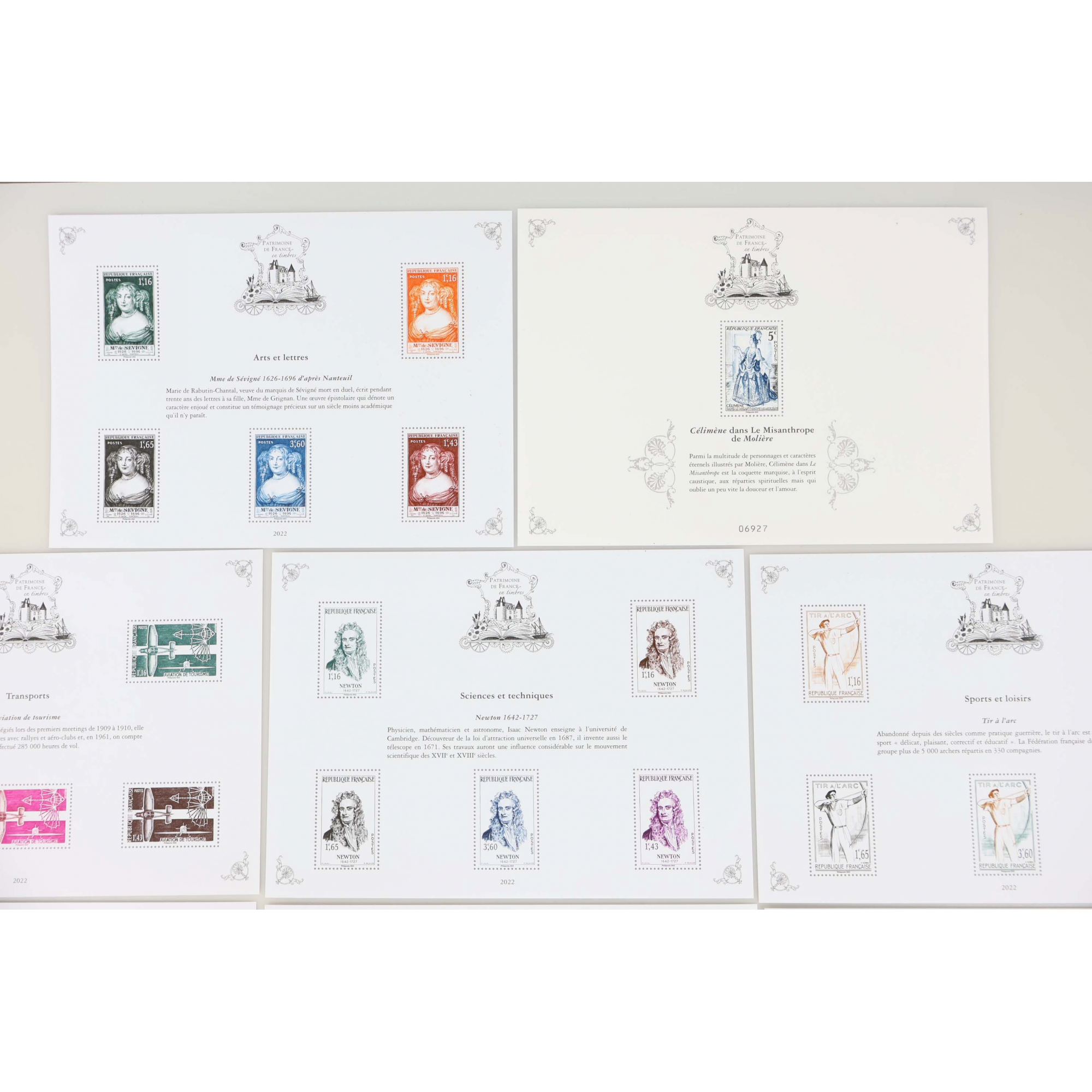 PATRIMOINE DE FRANCE TRÉSORS DE LA PHILATÉLIE SÉRIE COMPLÈTE DE 11 BLOCS DE 2022