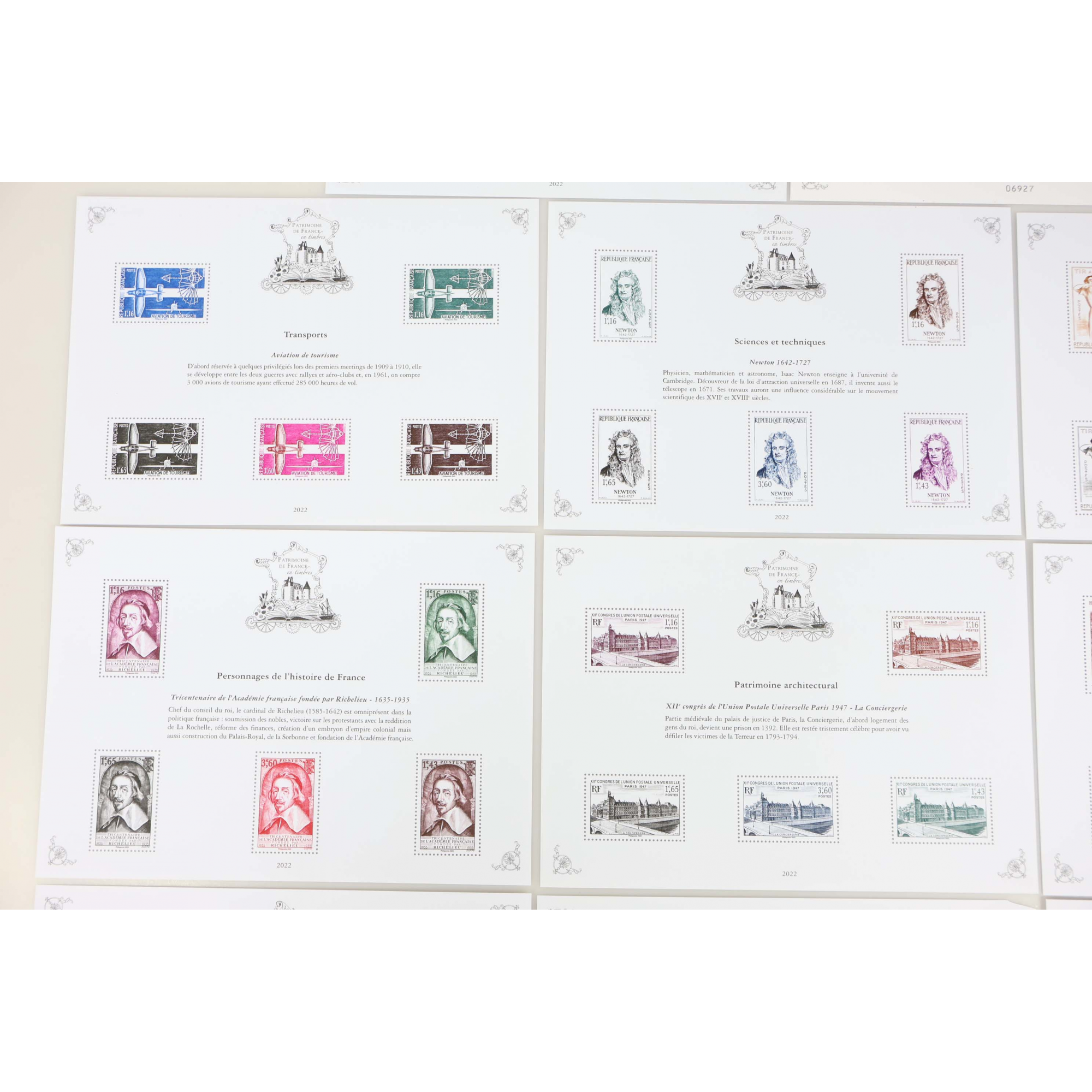 PATRIMOINE DE FRANCE TRÉSORS DE LA PHILATÉLIE SÉRIE COMPLÈTE DE 11 BLOCS DE 2022