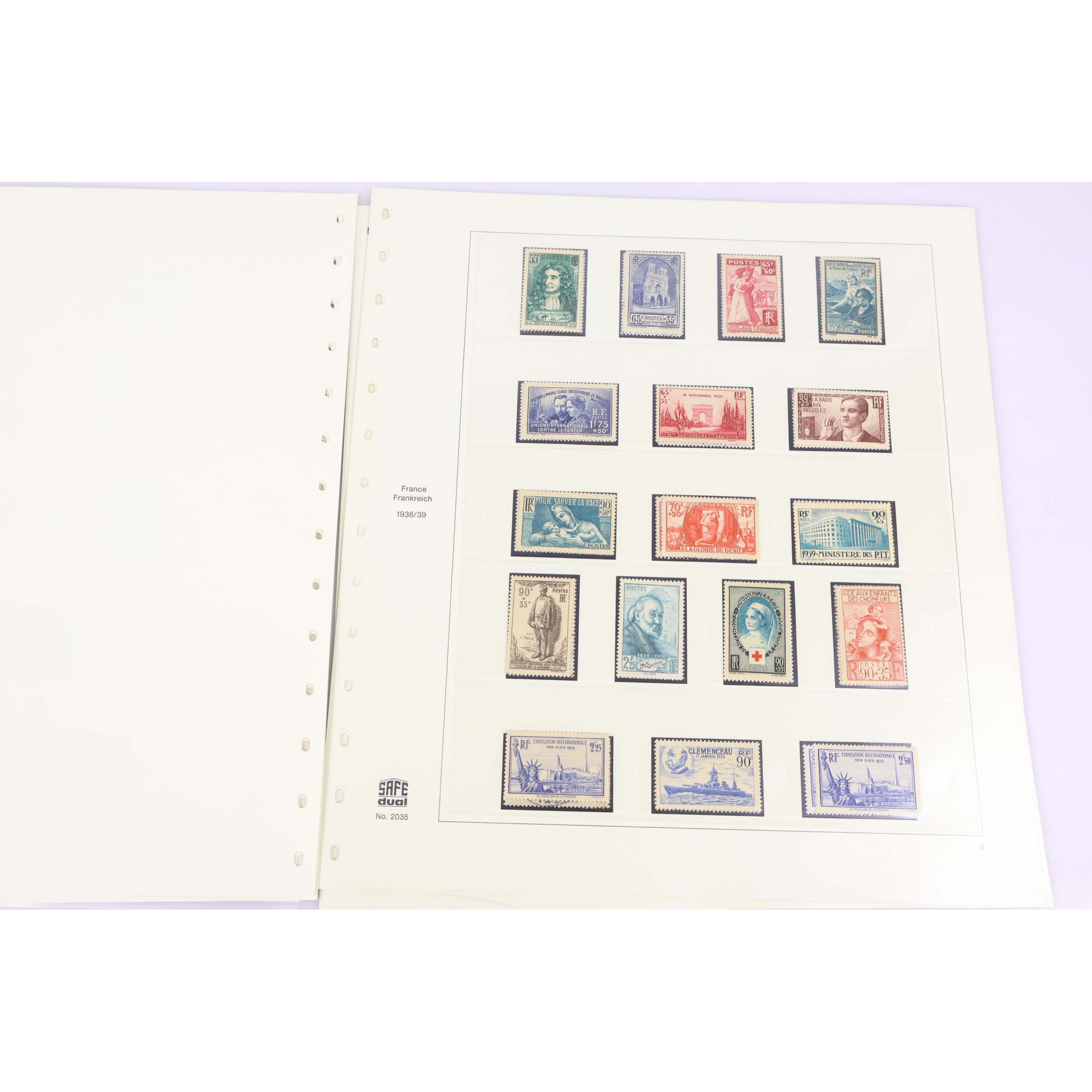 FRANCE, COLLECTION COMPLÈTE DE 1938 ET 1939, TIMBRES NEUFS** + DOUBLES OBLITÉRÉS