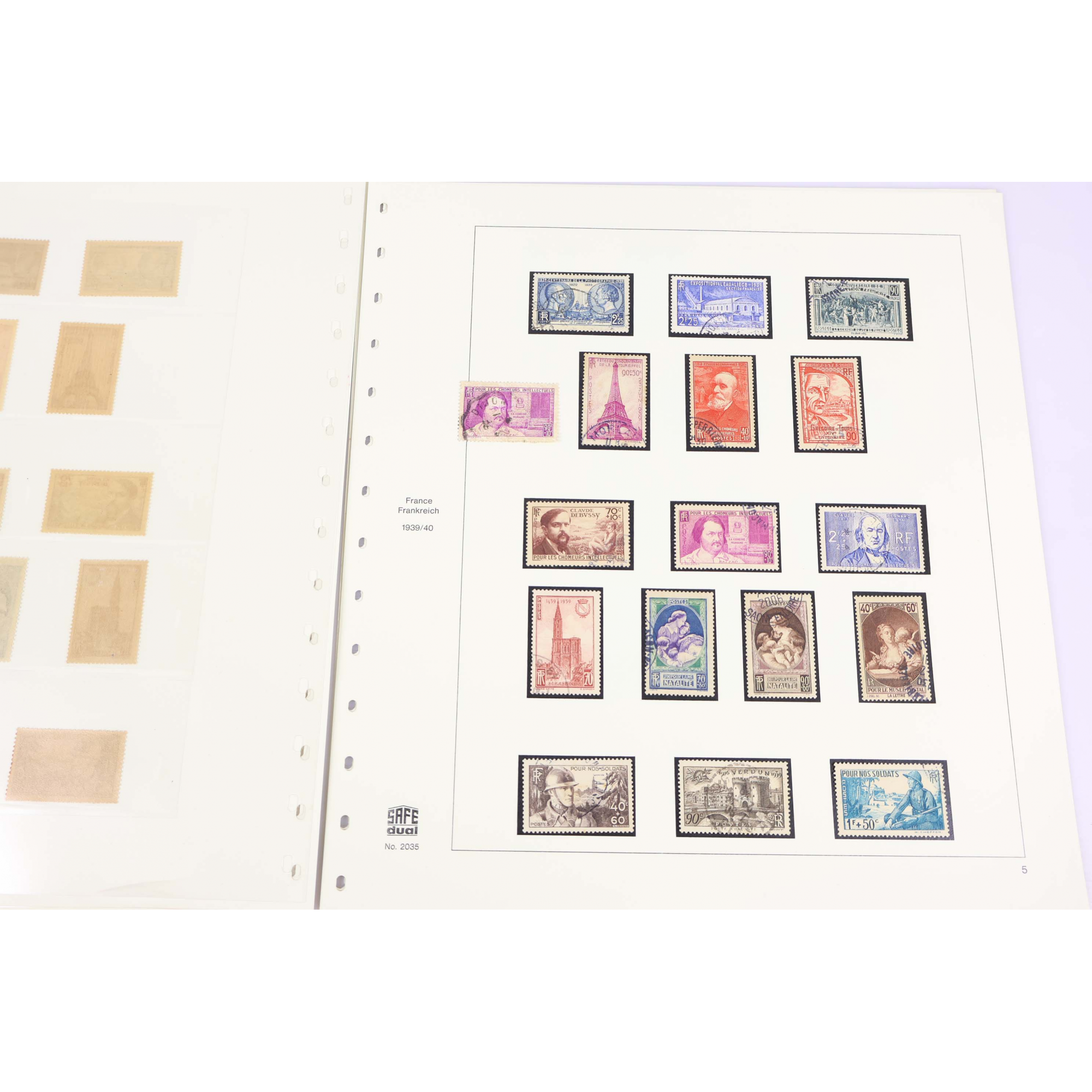 FRANCE, COLLECTION COMPLÈTE DE 1938 ET 1939, TIMBRES NEUFS** + DOUBLES OBLITÉRÉS