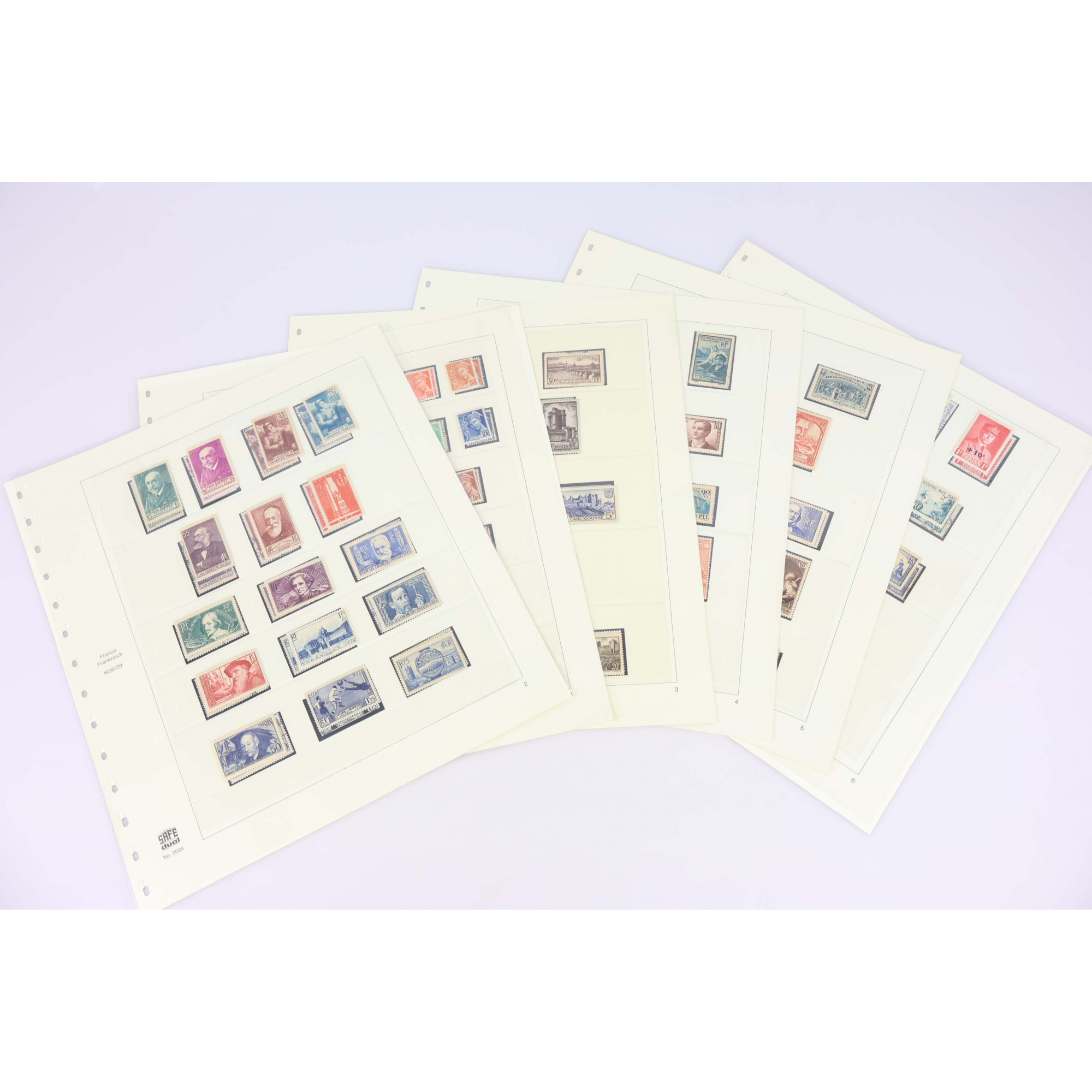 FRANCE, COLLECTION COMPLÈTE DE 1938 ET 1939, TIMBRES NEUFS** + DOUBLES OBLITÉRÉS