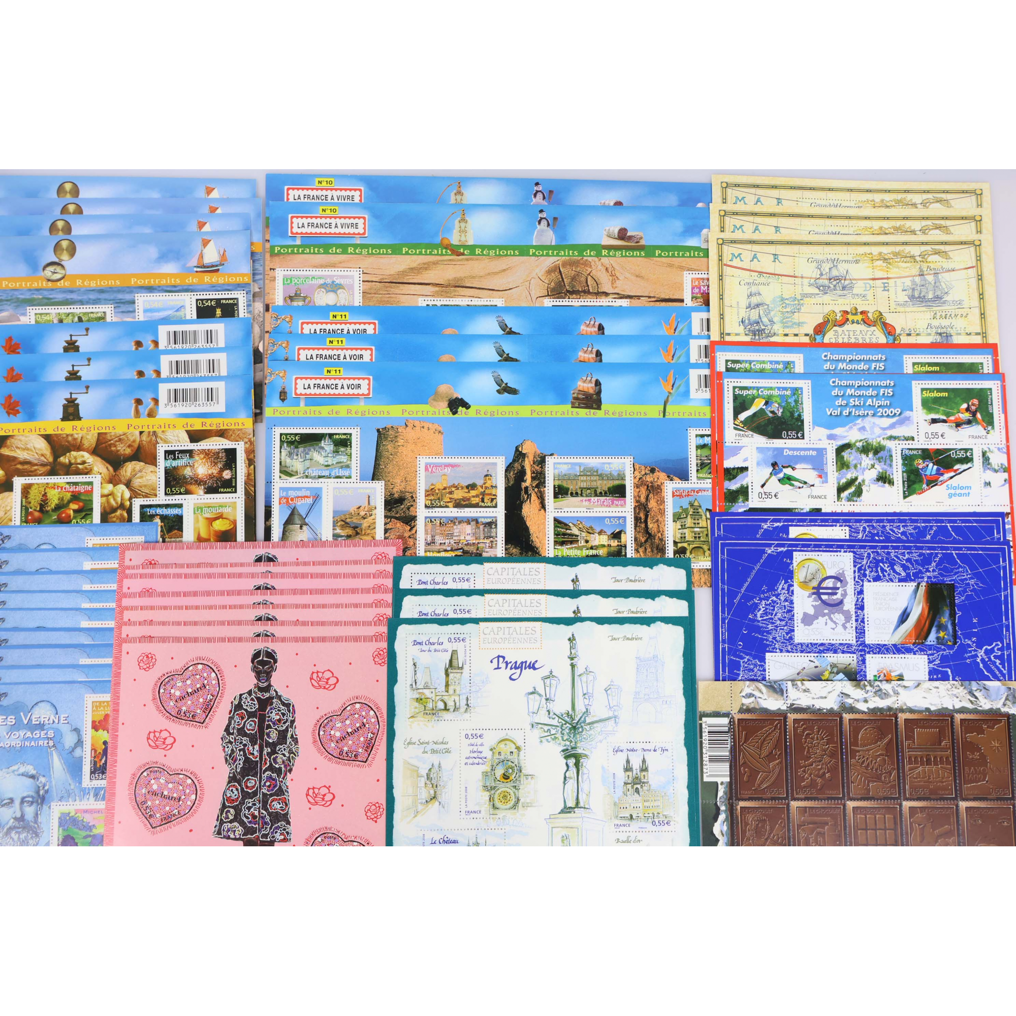 LOT IMPORTANT DE BLOCS-FEUILLETS EN EUROS TIMBRES NEUFS** FACIALE 305€