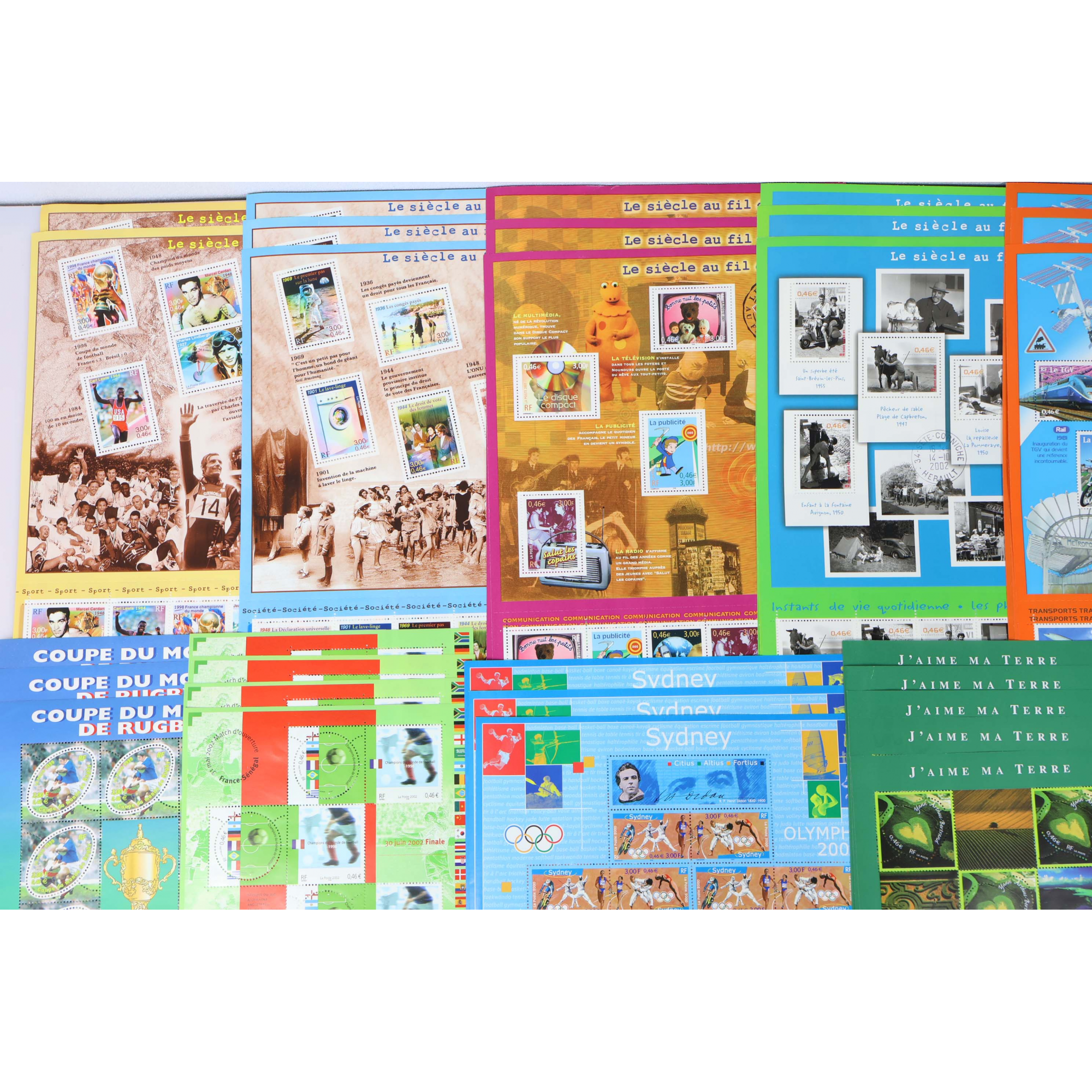 LOT DE BLOCS-FEUILLETS EN EUROS POUR COLLECTION OU AFFRANCHIR FACIALE 215€