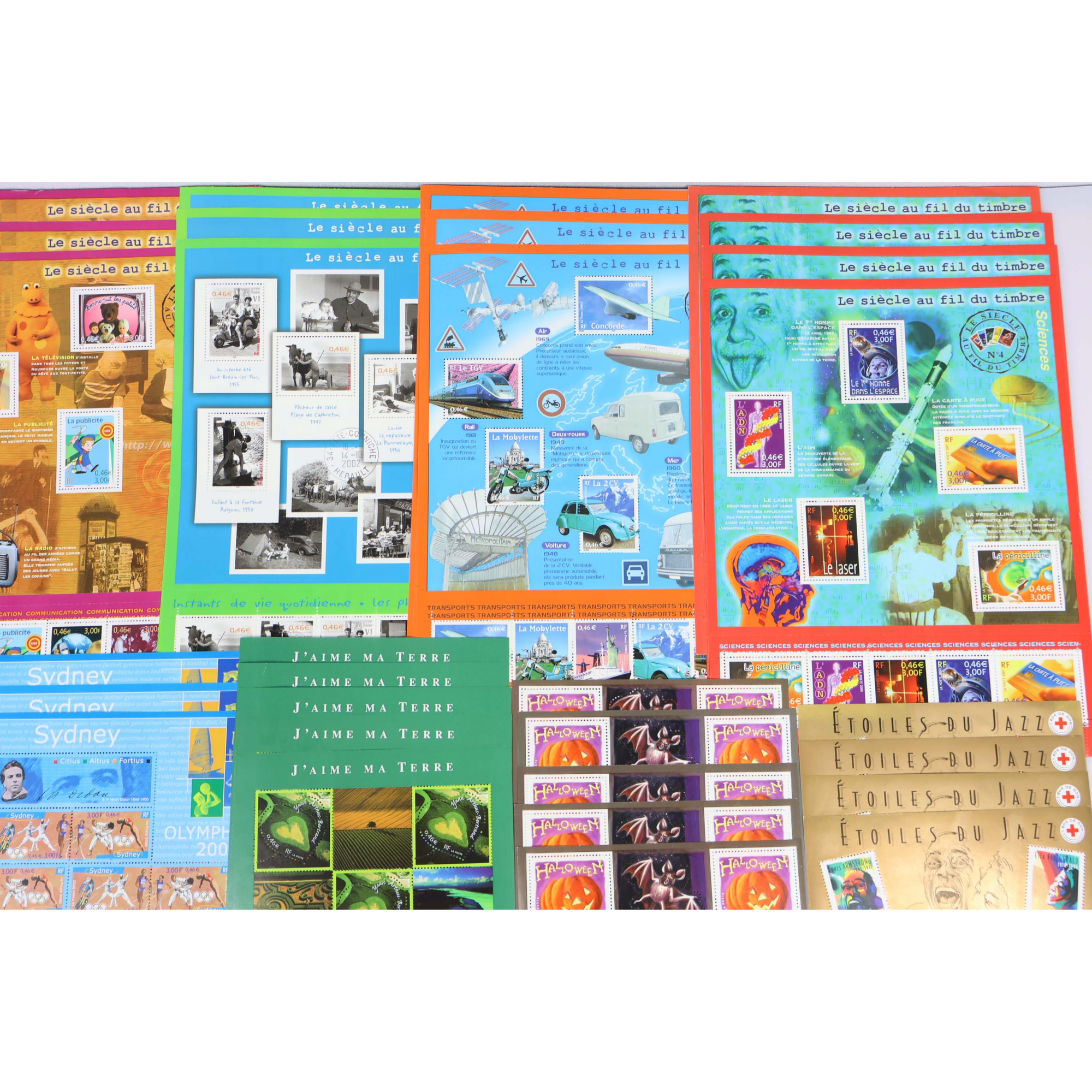 LOT DE BLOCS-FEUILLETS EN EUROS POUR COLLECTION OU AFFRANCHIR FACIALE 215€