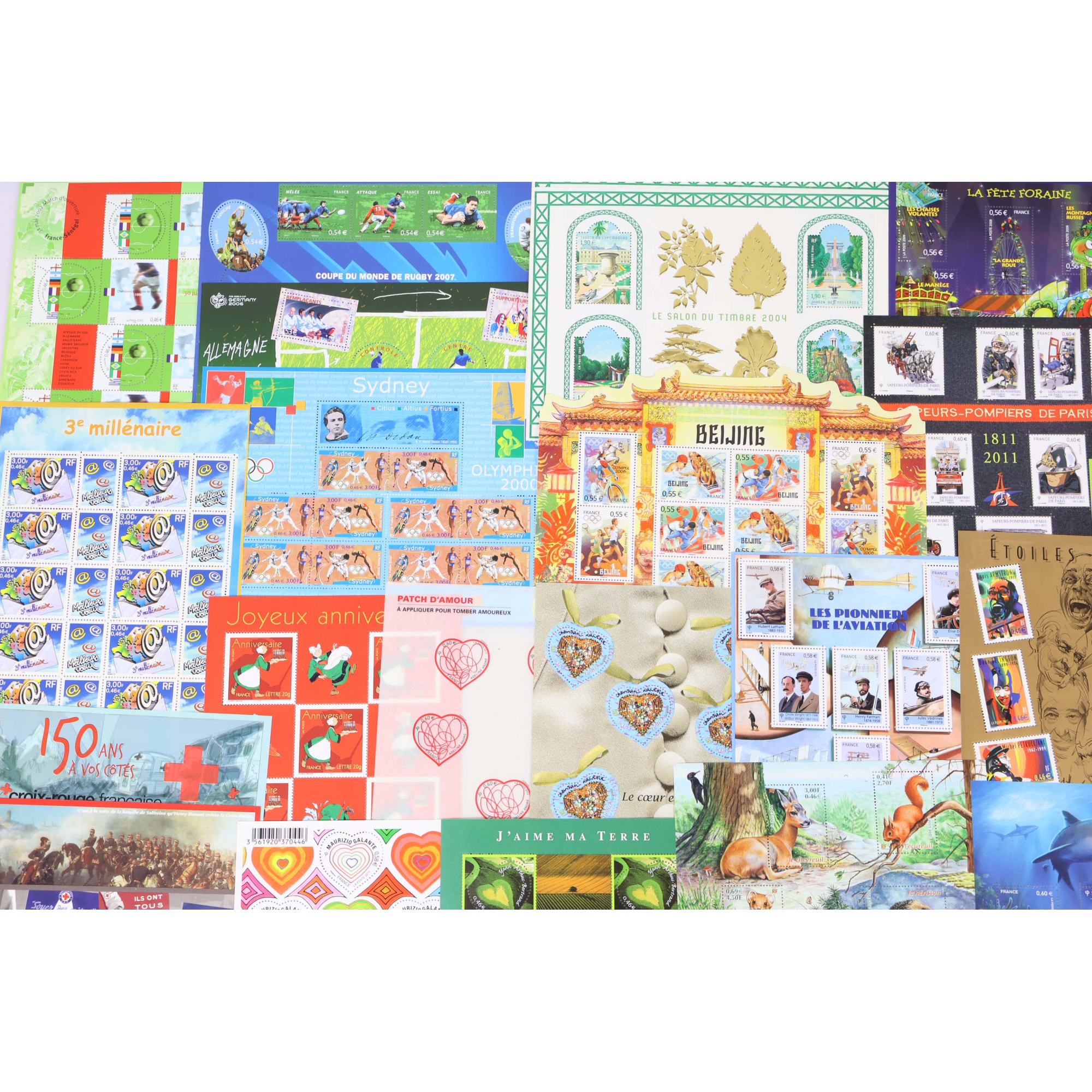 LOT DE TIMBRES-POSTE ET BLOCS EN EUROS FACIALE 208€ COLLECTION/AFFRANCHISSEMENT