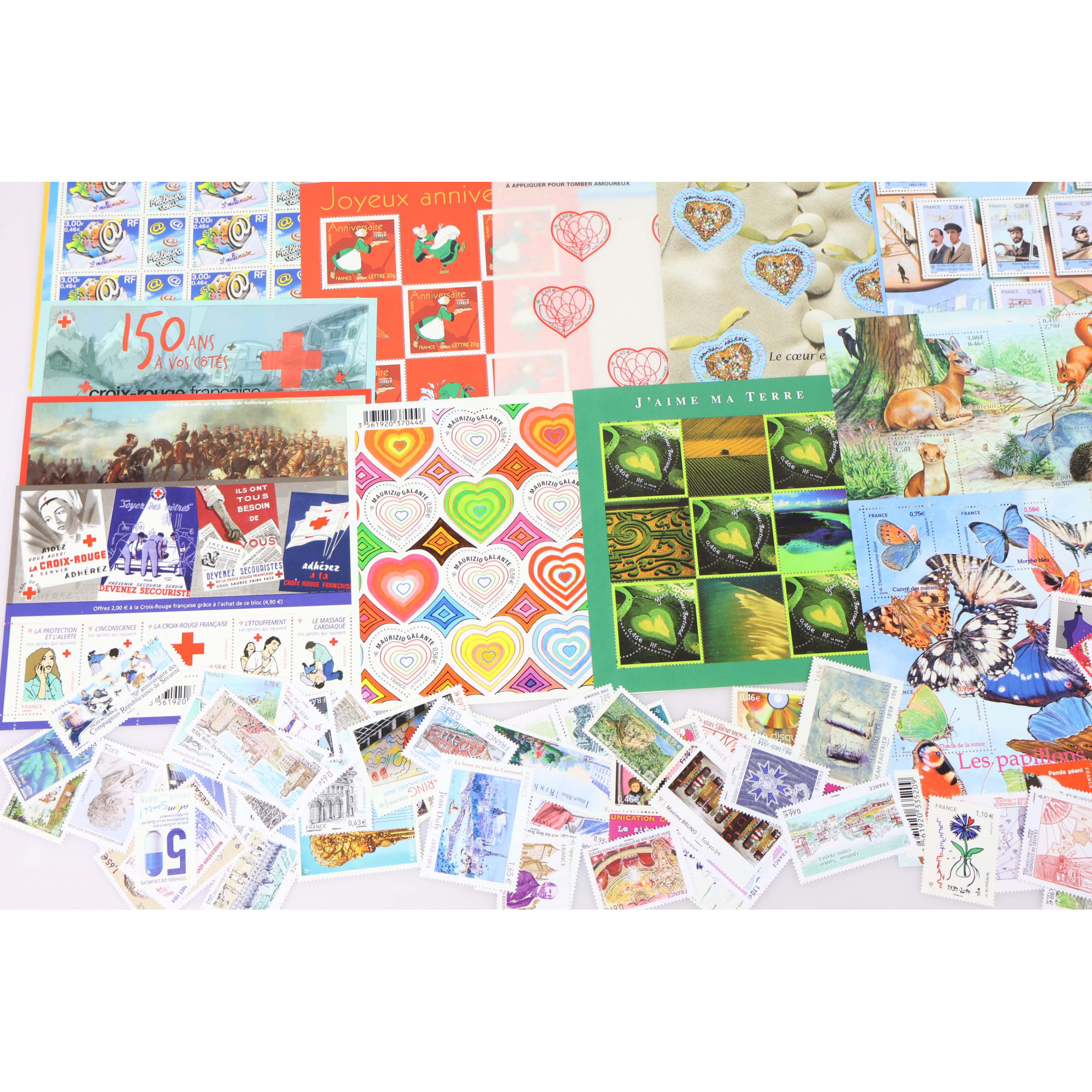 LOT DE TIMBRES-POSTE ET BLOCS EN EUROS FACIALE 208€ COLLECTION/AFFRANCHISSEMENT