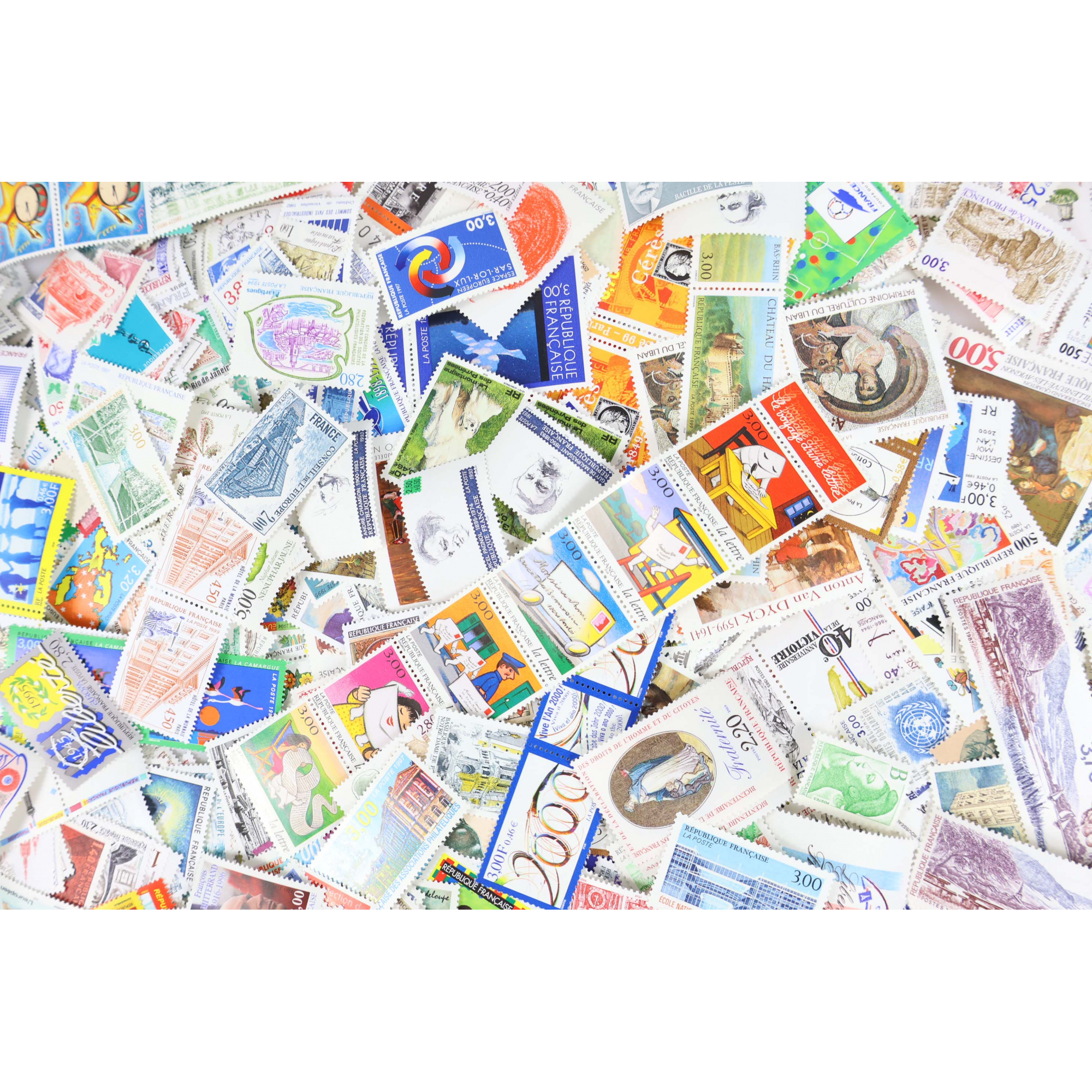 LOT IMPORTANT DE TIMBRES POUR AFFRANCHIR FACIALE 3564 FFR TIMBRES NEUFS**