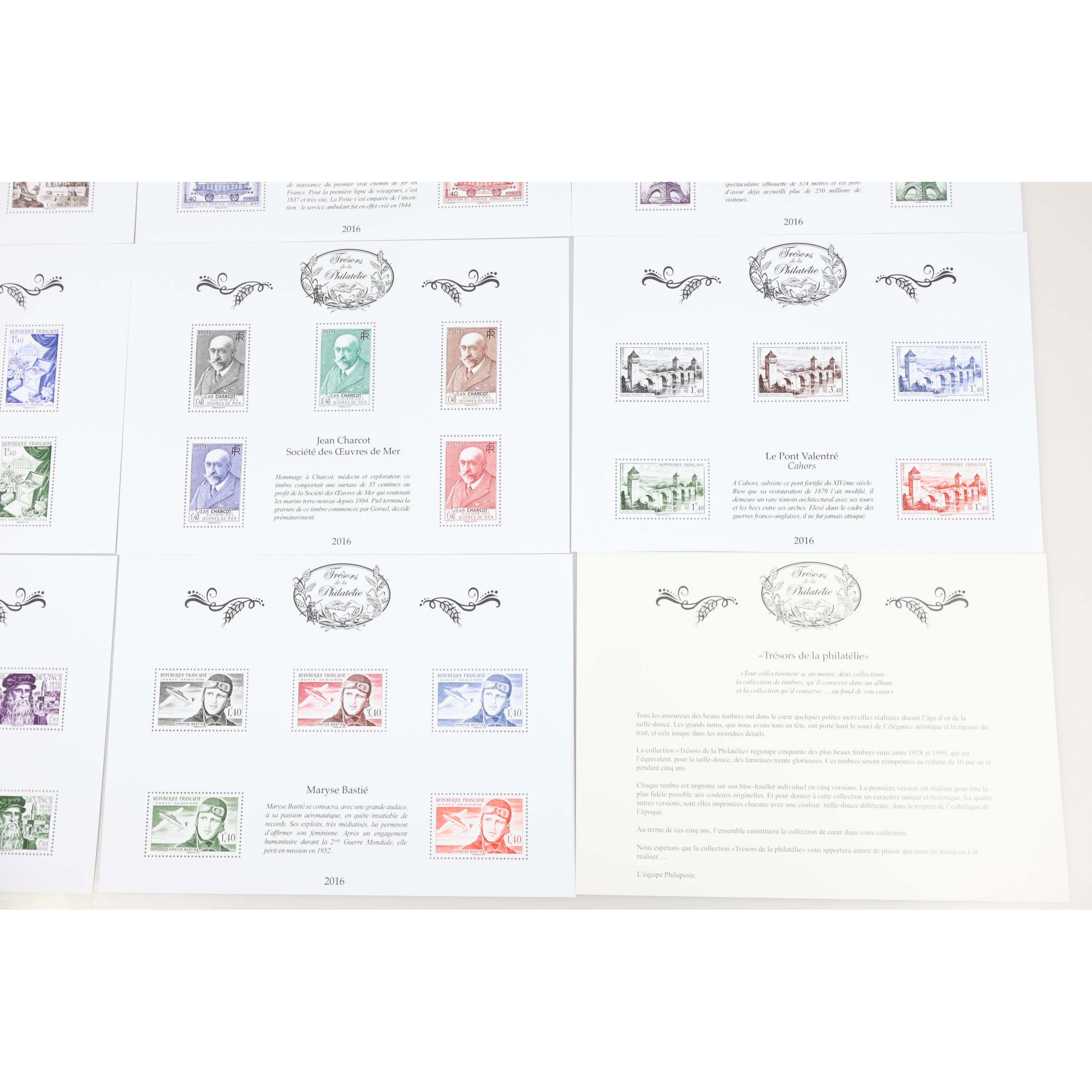 SÉRIE COMPLÈTE TRÉSORS DE LA PHILATELIE ANNÉE 2016 NEUFS**, BS21 À BS30 + BS30A
