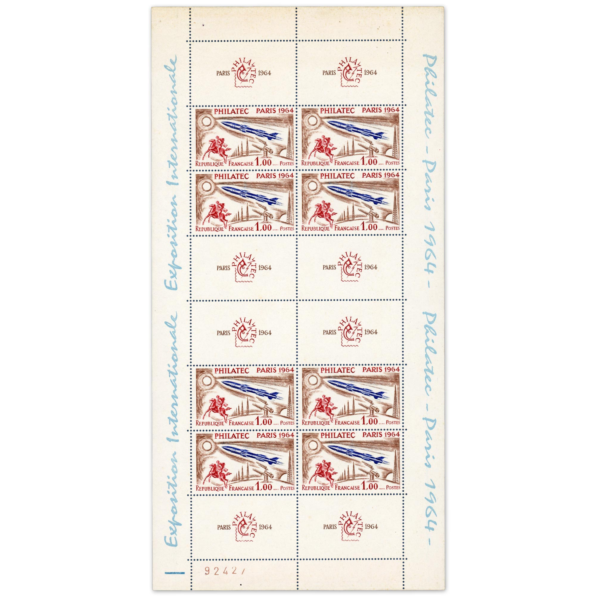 FRANCE BLOC EXPOSITION "PHILATEC" N°6b, TIMBRES NEUFS SANS CHARNIÈRE 1964