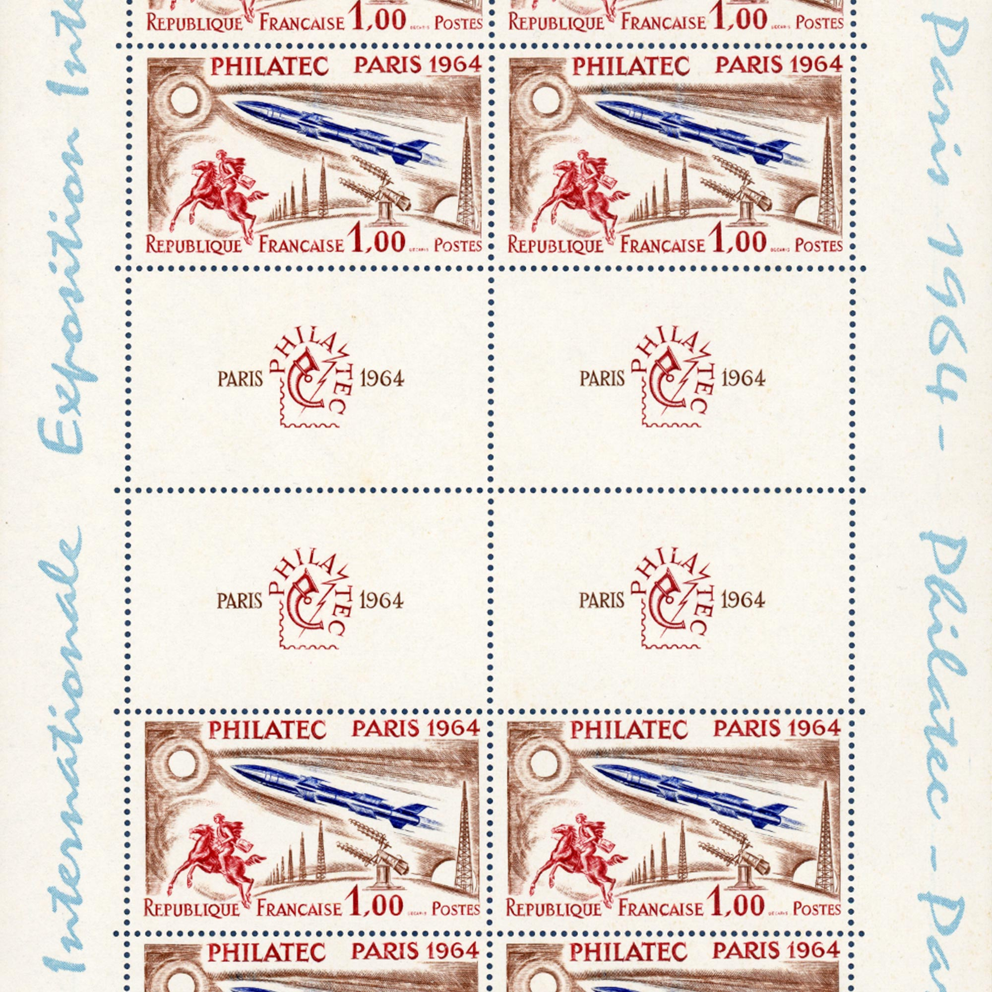 FRANCE BLOC EXPOSITION "PHILATEC" N°6b, TIMBRES NEUFS SANS CHARNIÈRE 1964