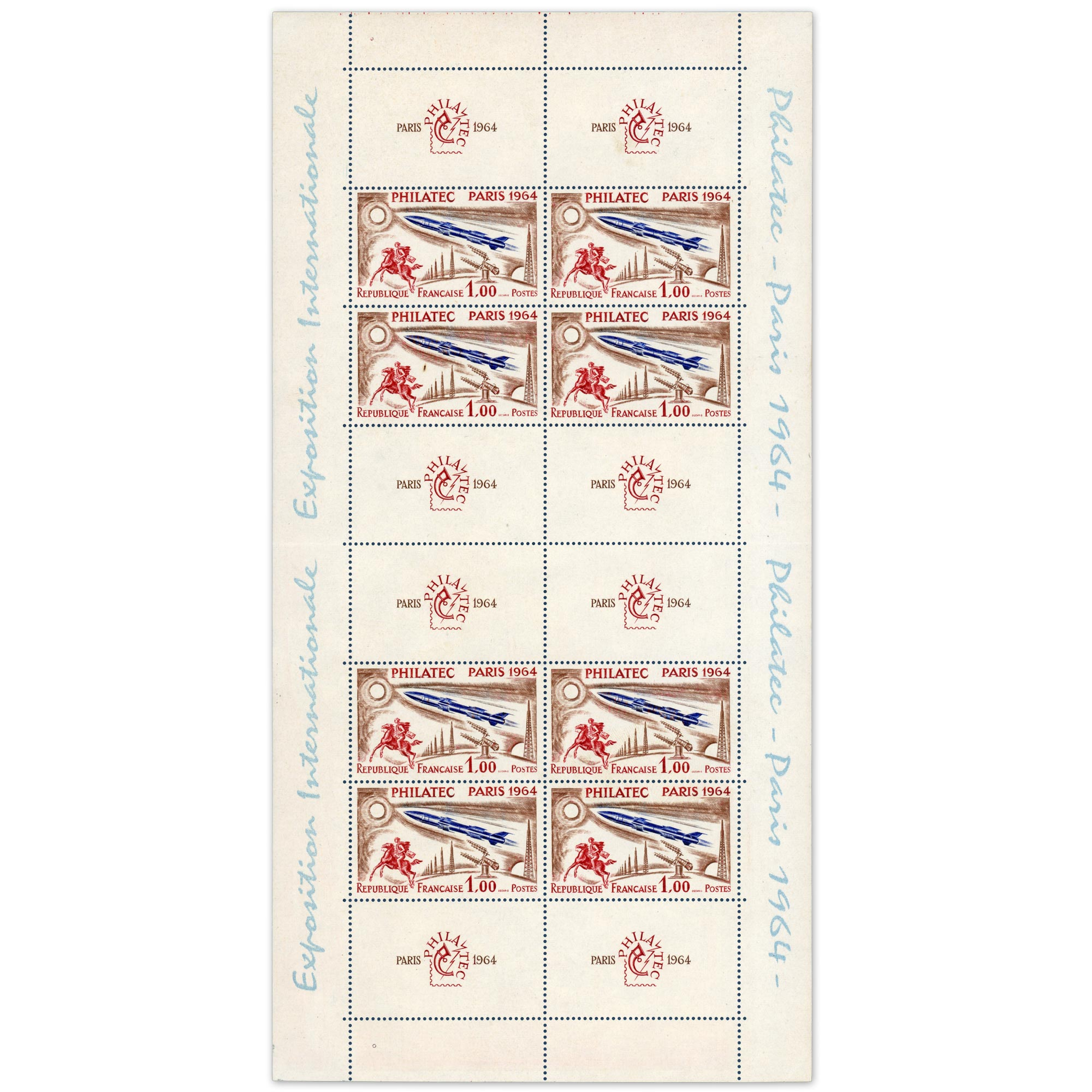 FRANCE, BLOC N°6 EXPOSITION "PHILATEC", TIMBRES NEUFS SANS CHARNIÈRE - 1964