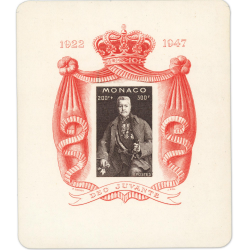MONACO BLOC N°2 NEUF** 25 ANS RÈGNE PRINCE LOUIS ANNÉE 1947 BELLE QUALITÉ